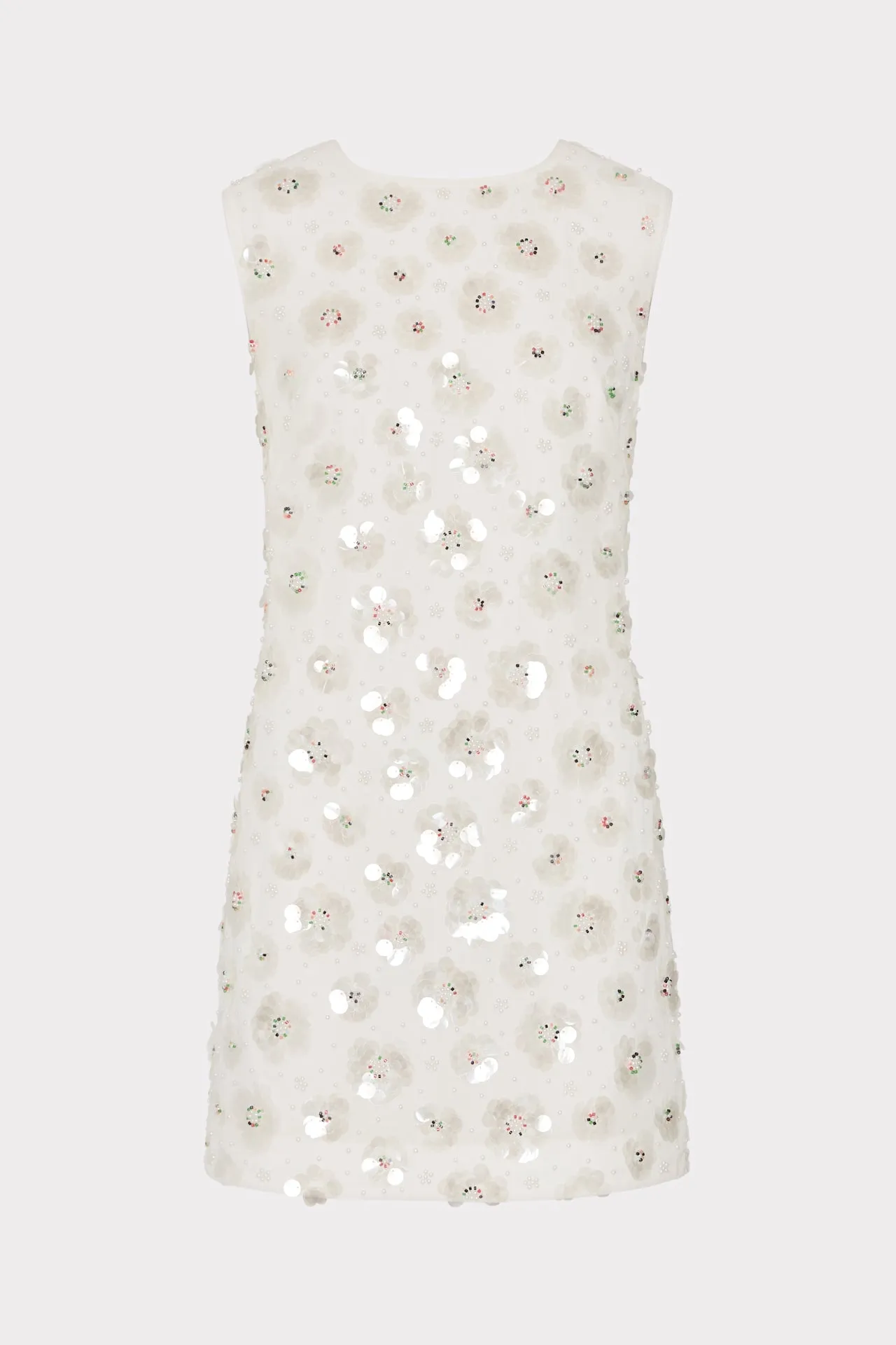 Ivette Fleur Paillette Shift Mini Dress Relaxed Style