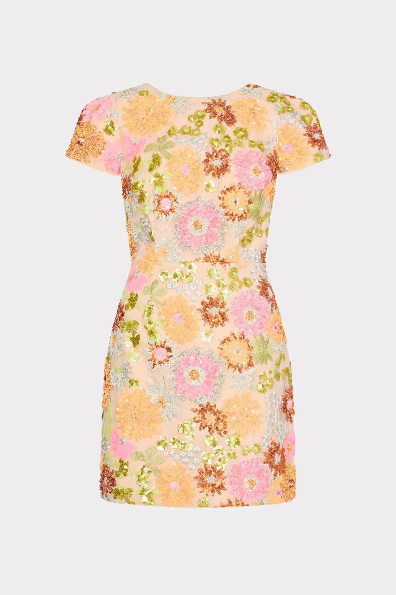 Satin Grace Rowen Floral Blossom Sequins Dress