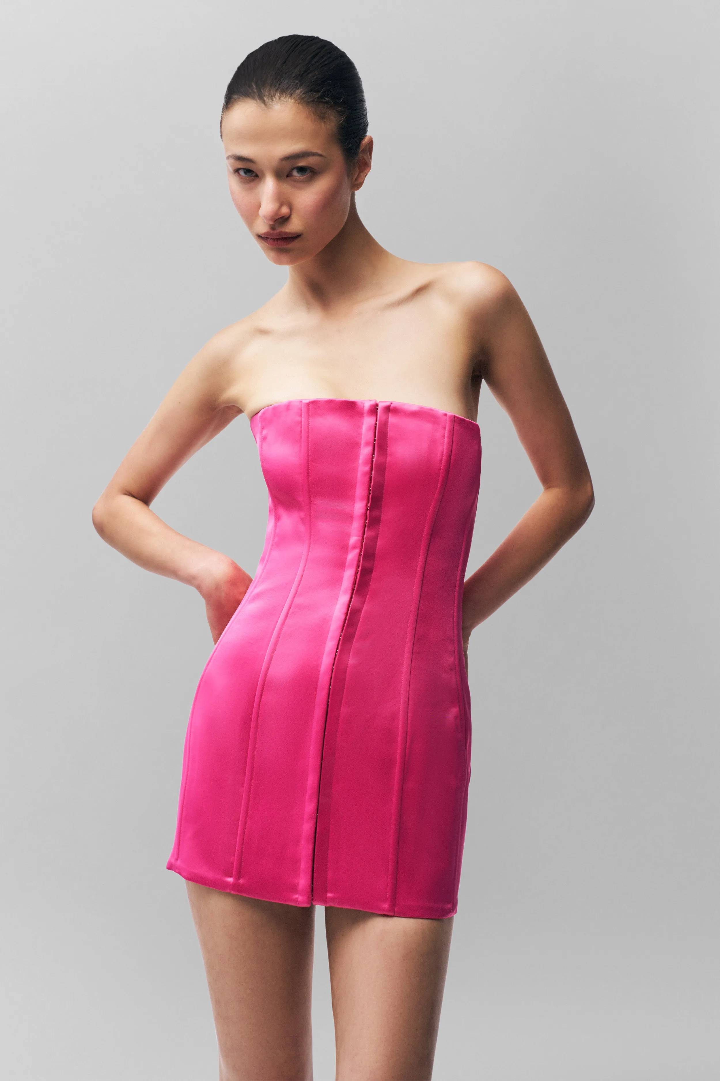 Modern Edge Chill Fashion Satin Corset Dress