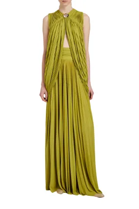 Polished Edge Modest Cut Bari Dress in Gauzy Jersey