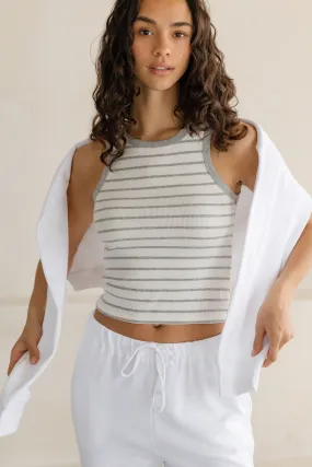 RibbedTrim Brushed Inner Layer Hadley Striped Tank