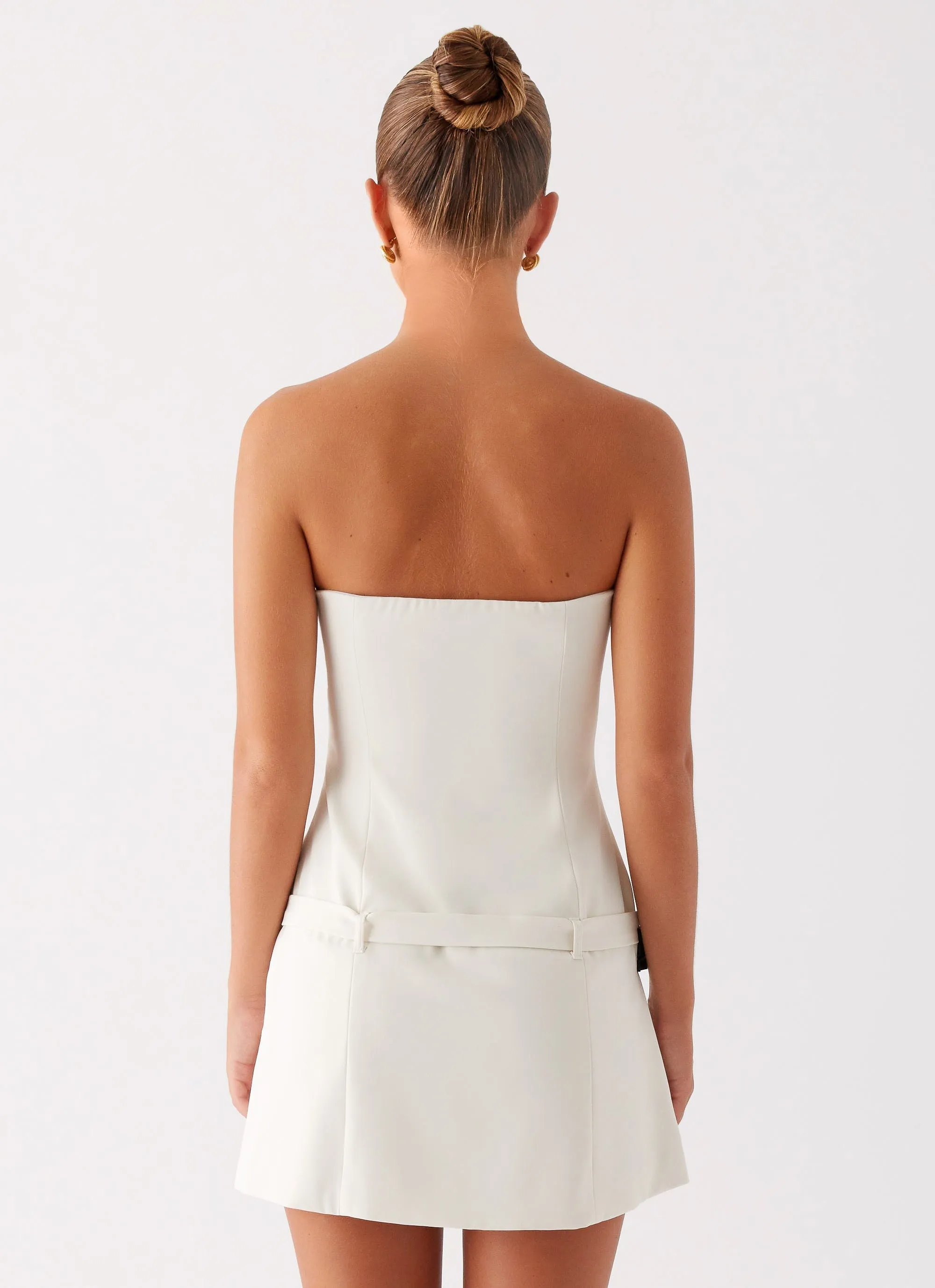 Lume Strapless Mini Dress - Ivory Urban Spirit