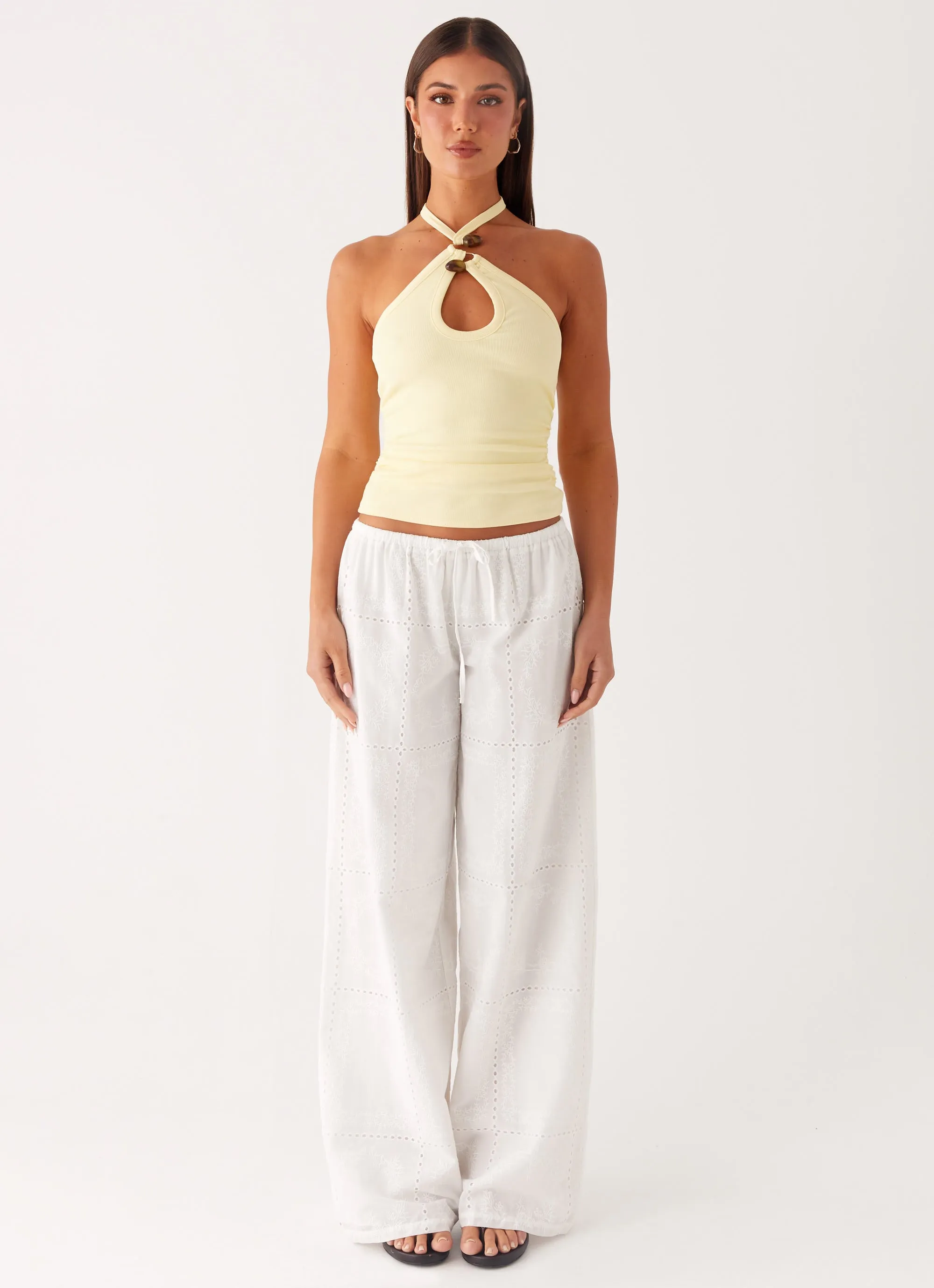 Bille Low Rise Pants - White Tagless label Everyday Style