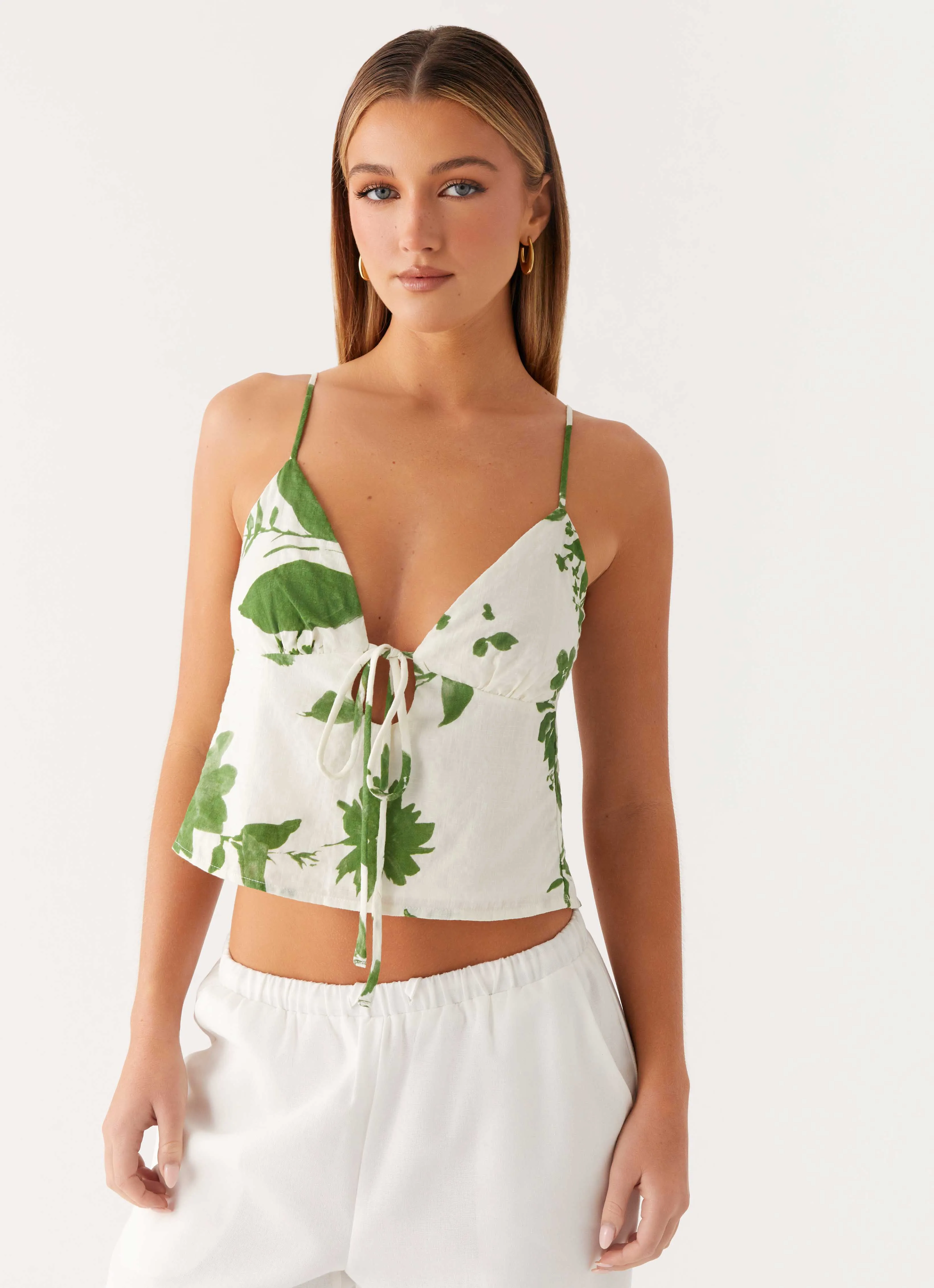 Fashion Statement Anti Pilling Finish Faela Cami Top - Verdant Bloom