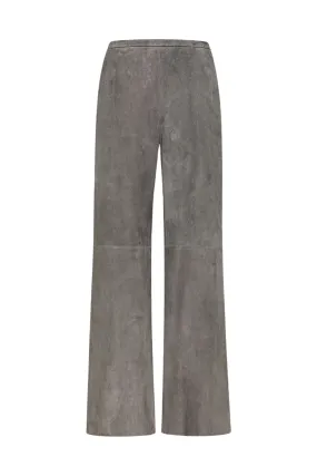 Suede High Waist Pants Loose cut