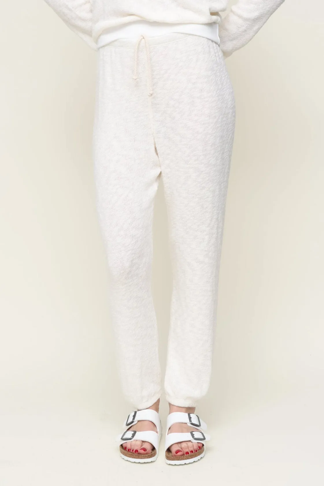 DropShoulder Unstructured Silhouette Summer Mesh Jogger