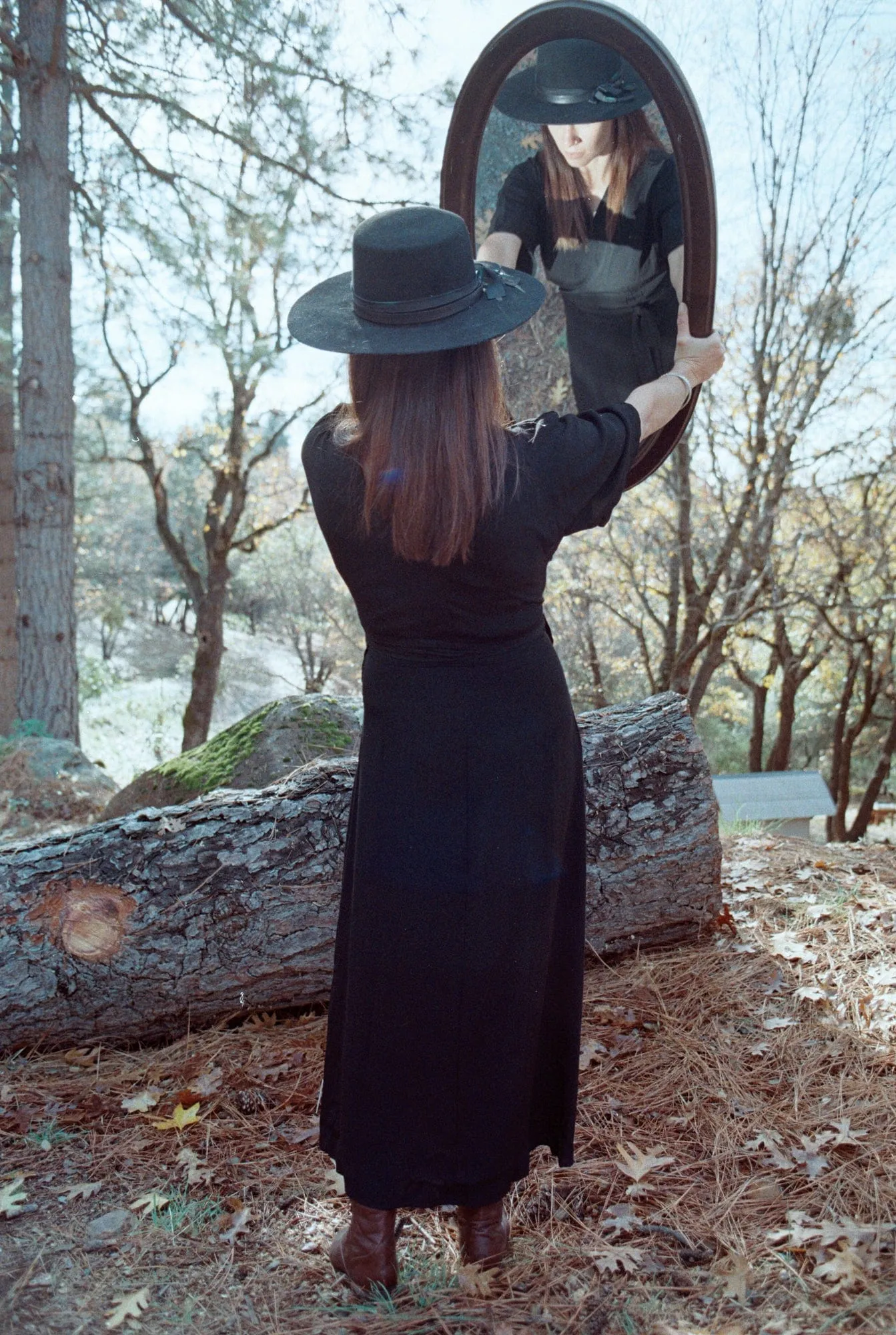 Diana Dress in Black Crepe Sleek Flow Velvet-Touch