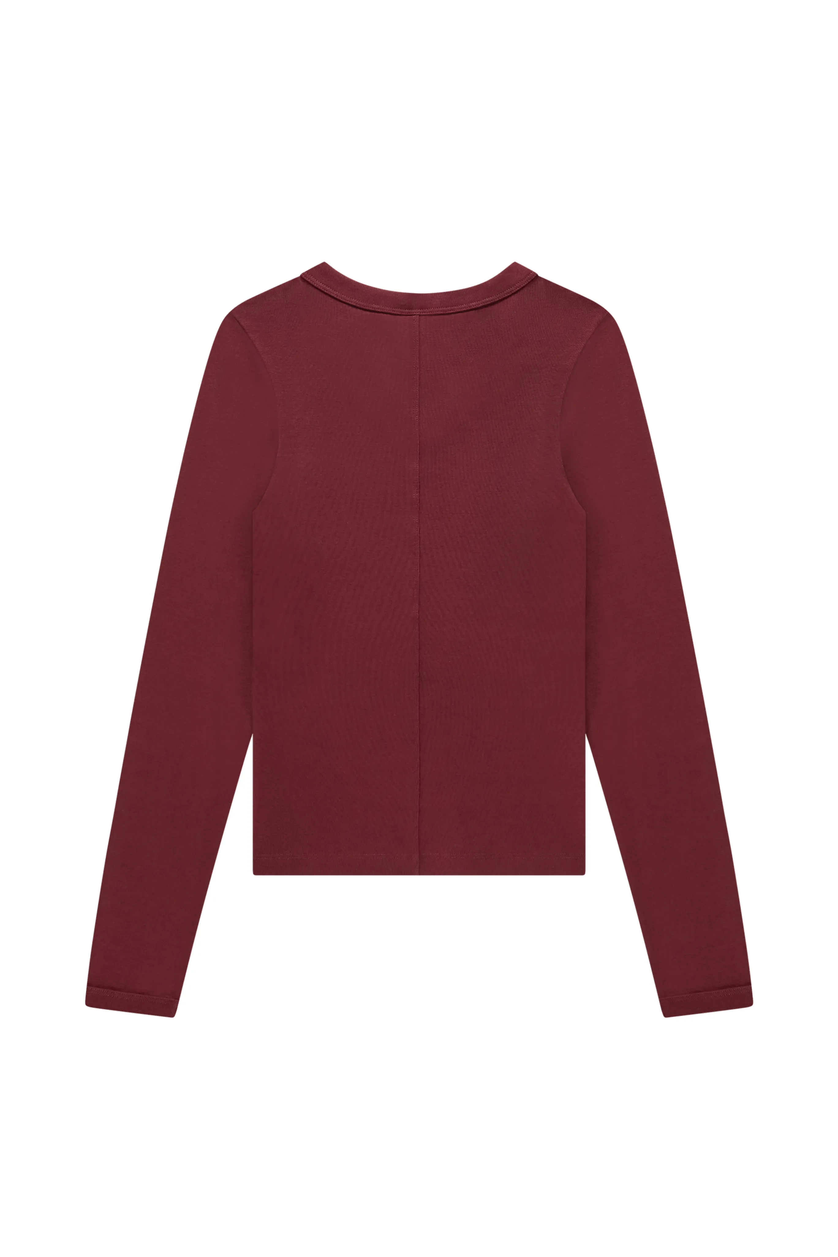 Tear Resistant Weave ContrastTipping Jill Long Sleeve Tee in Syrah