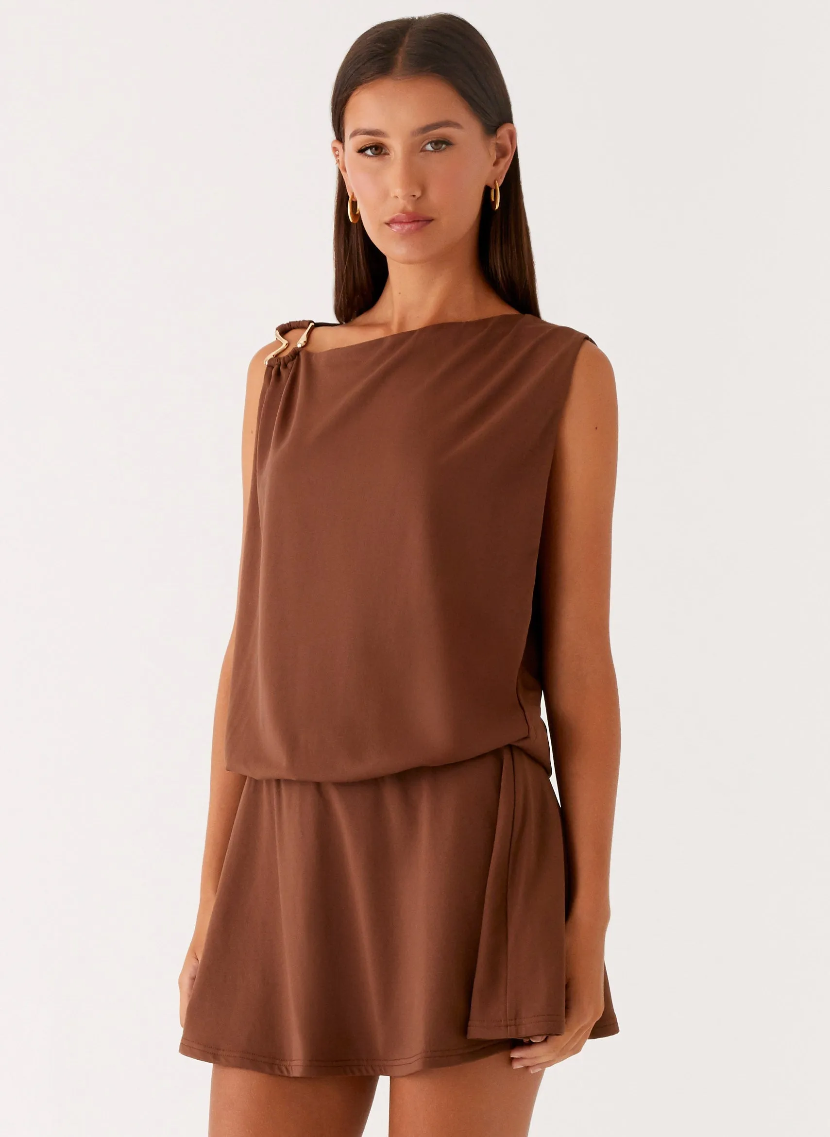 Ala Mini Dress - Chocolate Go To Wear