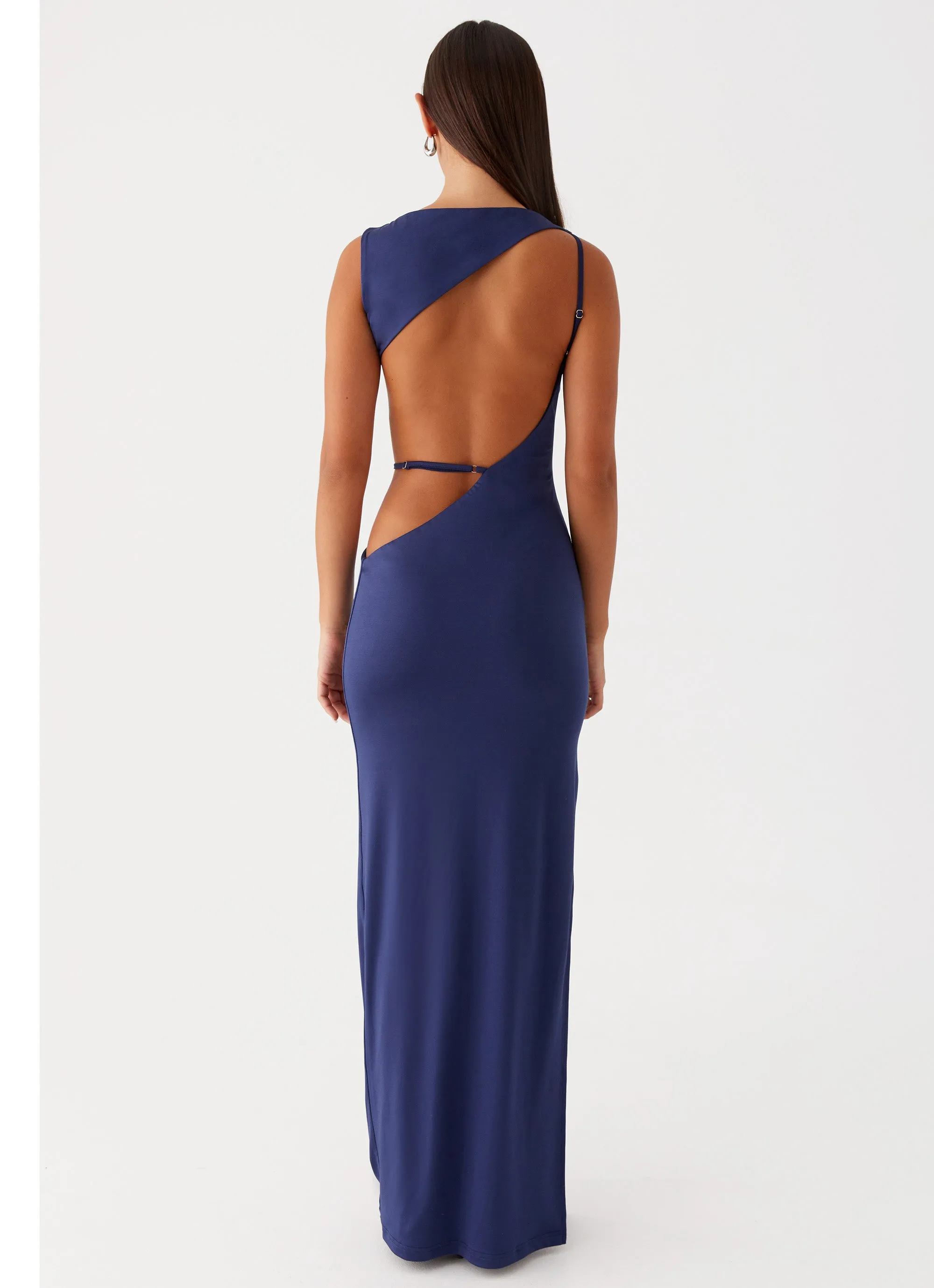 Sutton Maxi Dress - Navy Soft Volume Chic Motion