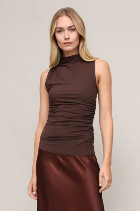 Oversized Silhouette V Neck Design Christen Ruched Knit Top