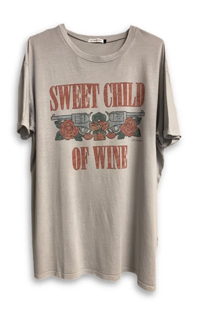 Sweet Child Of Wine Oversized Tee Thermal Regulation Fabric