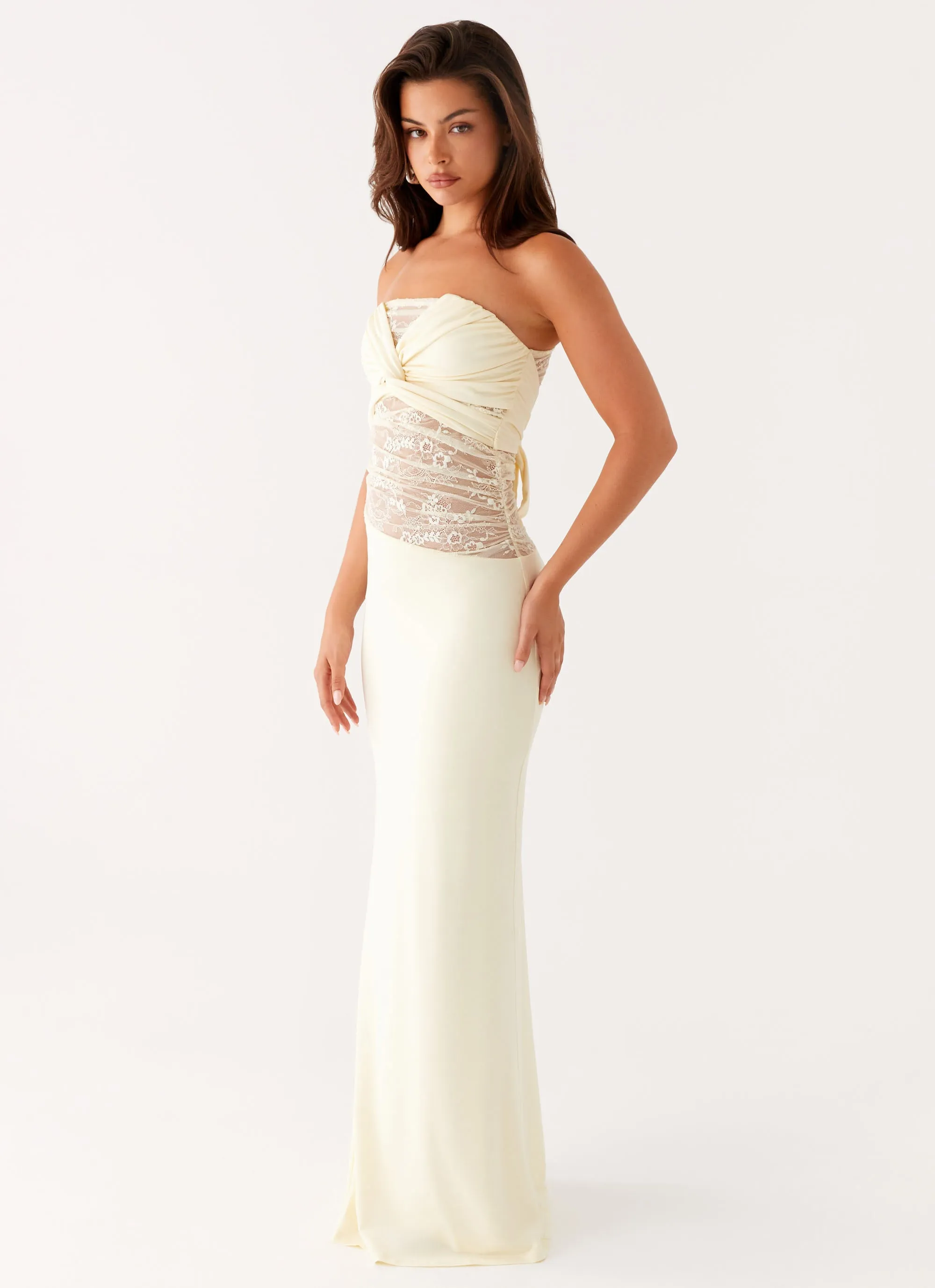 Sweet Energy Strapless Maxi Dress - Yellow Easy Elegance
