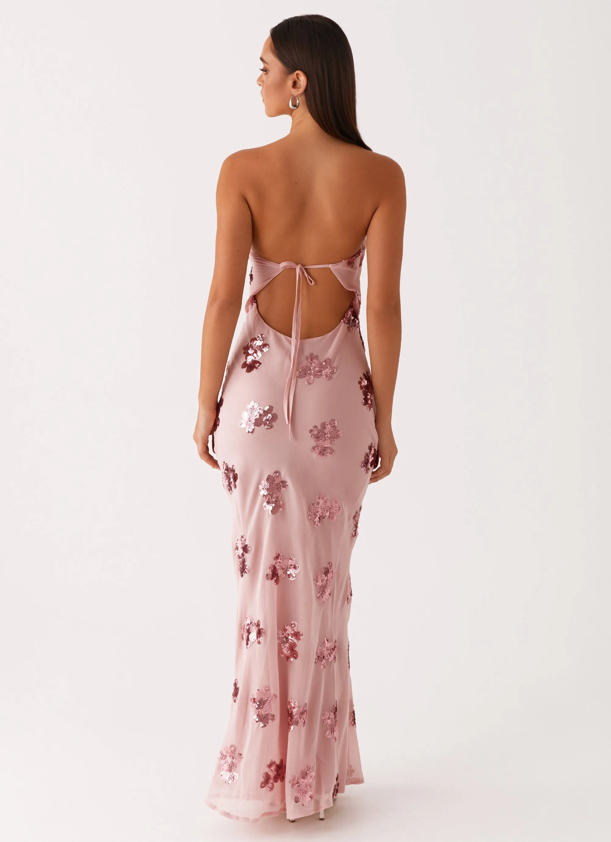 Sweet Escape Sequin Maxi Dress - Baby Pink Luxe Fit