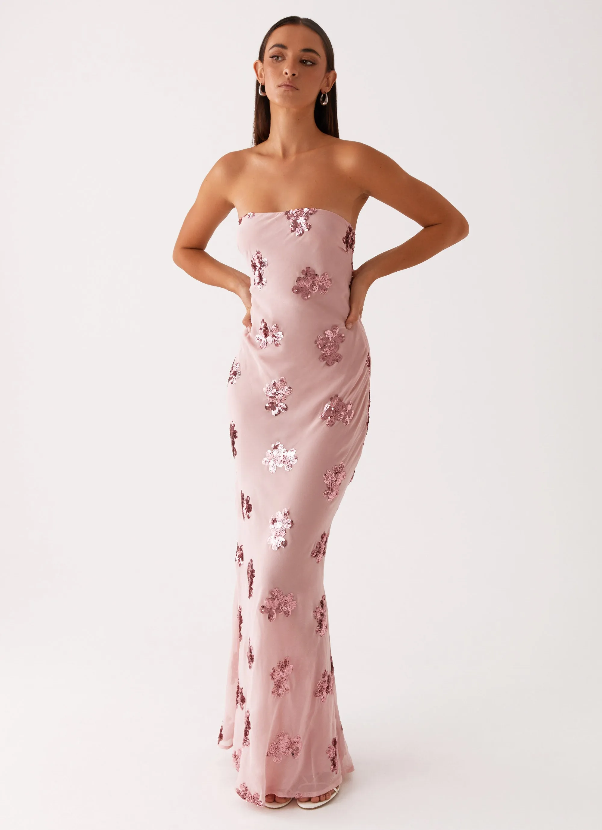 City Layers Sweet Escape Sequin Maxi Dress - Baby Pink