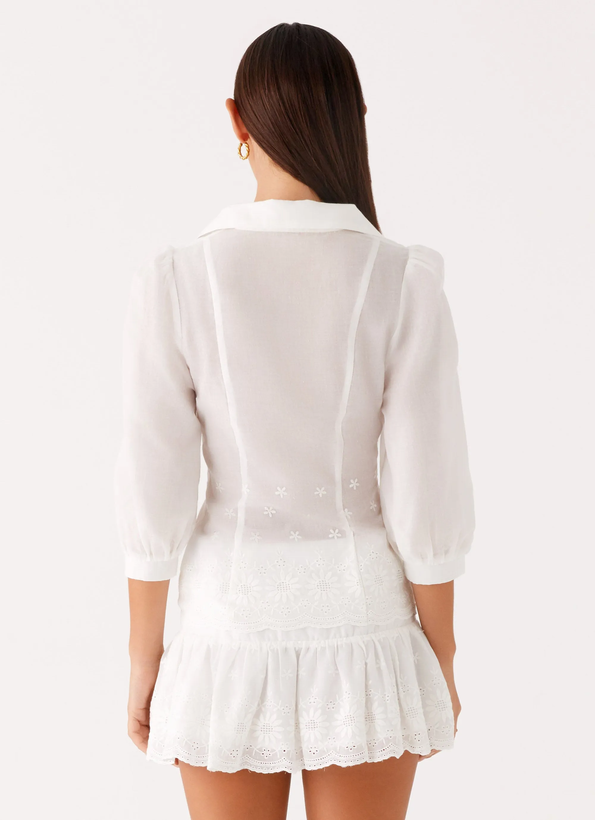 Sync Love Broderie Mini Skirt - White Maternity Friendly