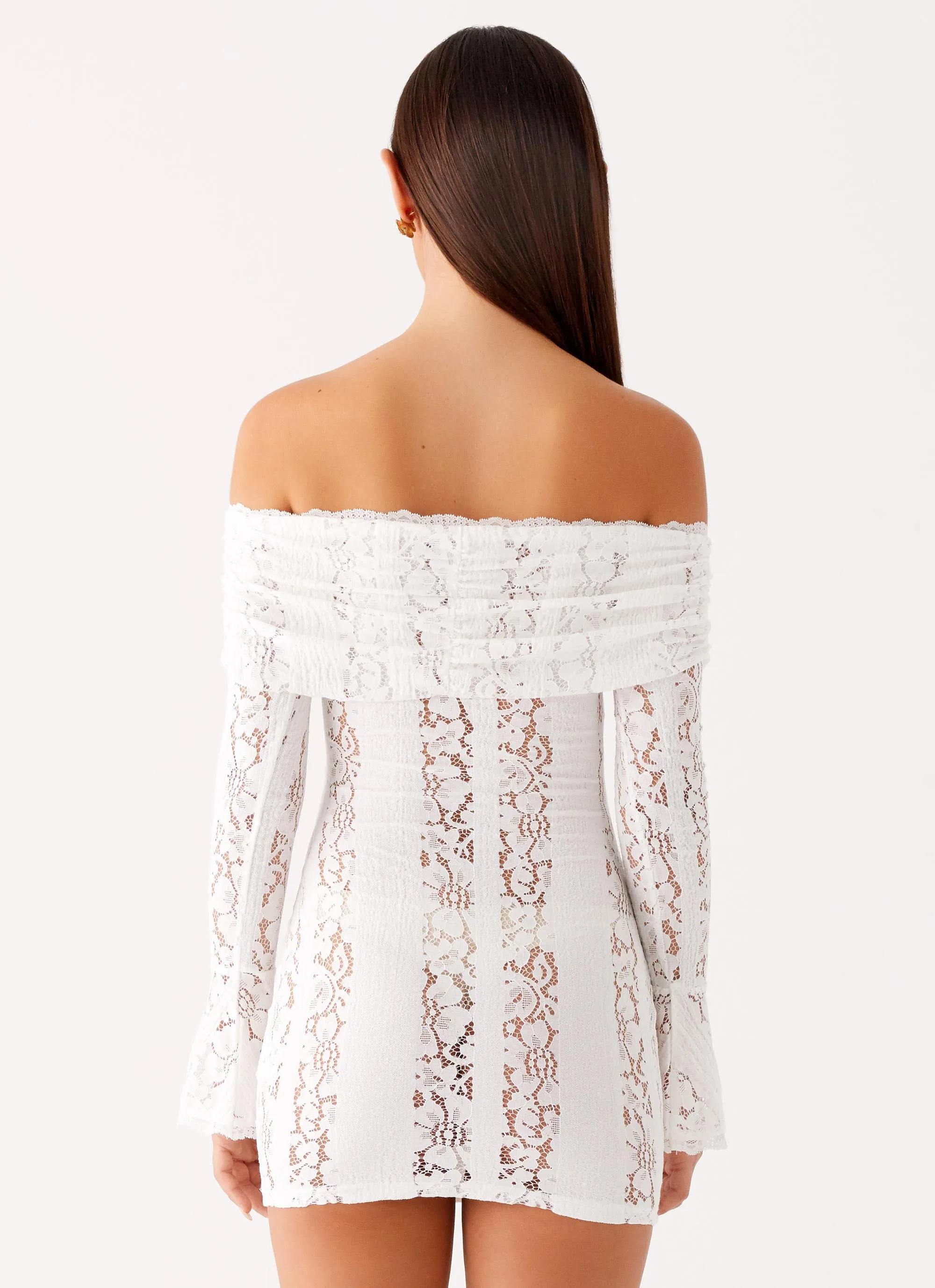 NoiseFreeFabric Elegant Layer Syvanna Lace Mini Dress - White