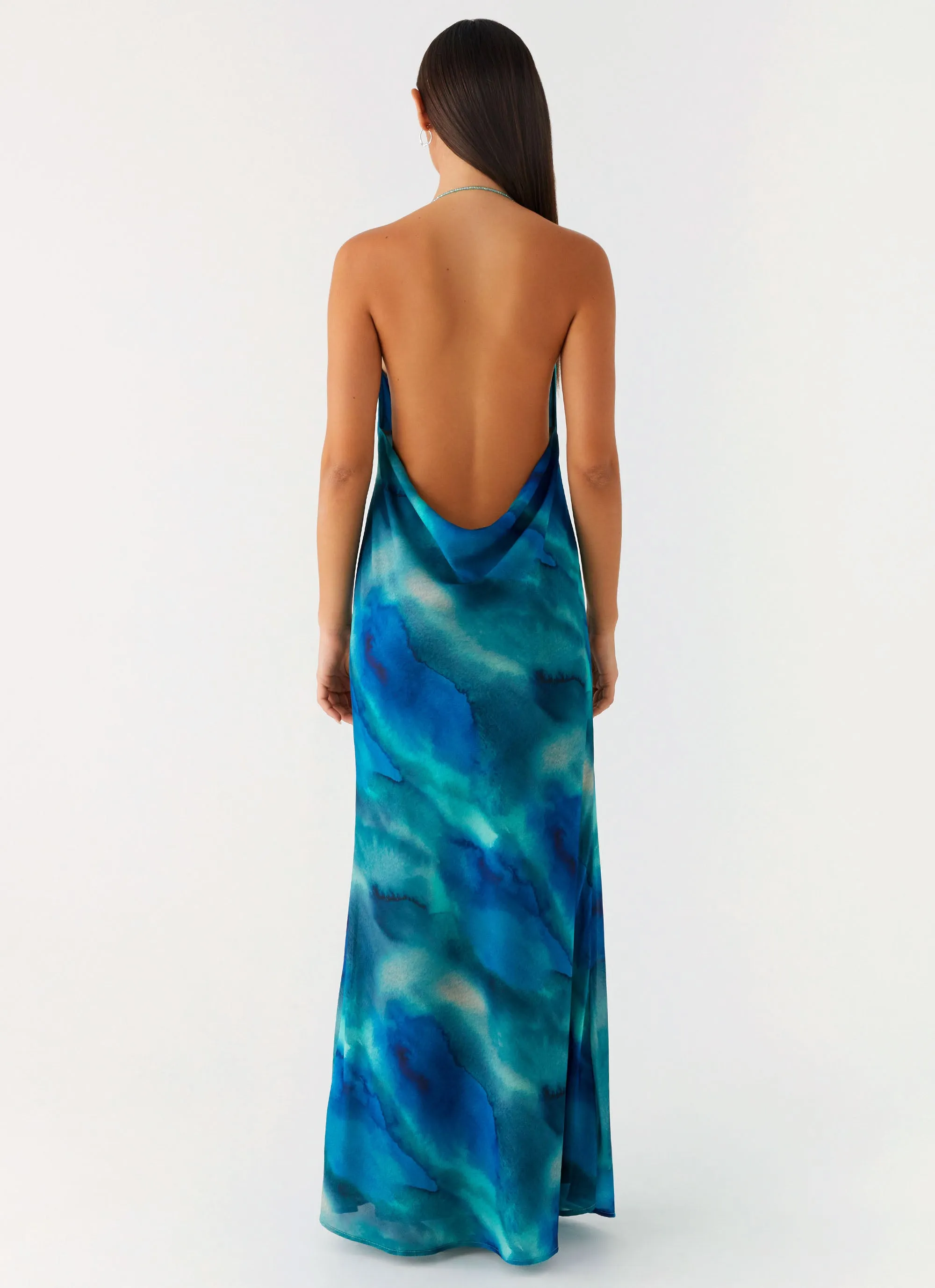 Minimal Cut Journey Maxi Dress - Blue Tie Dye