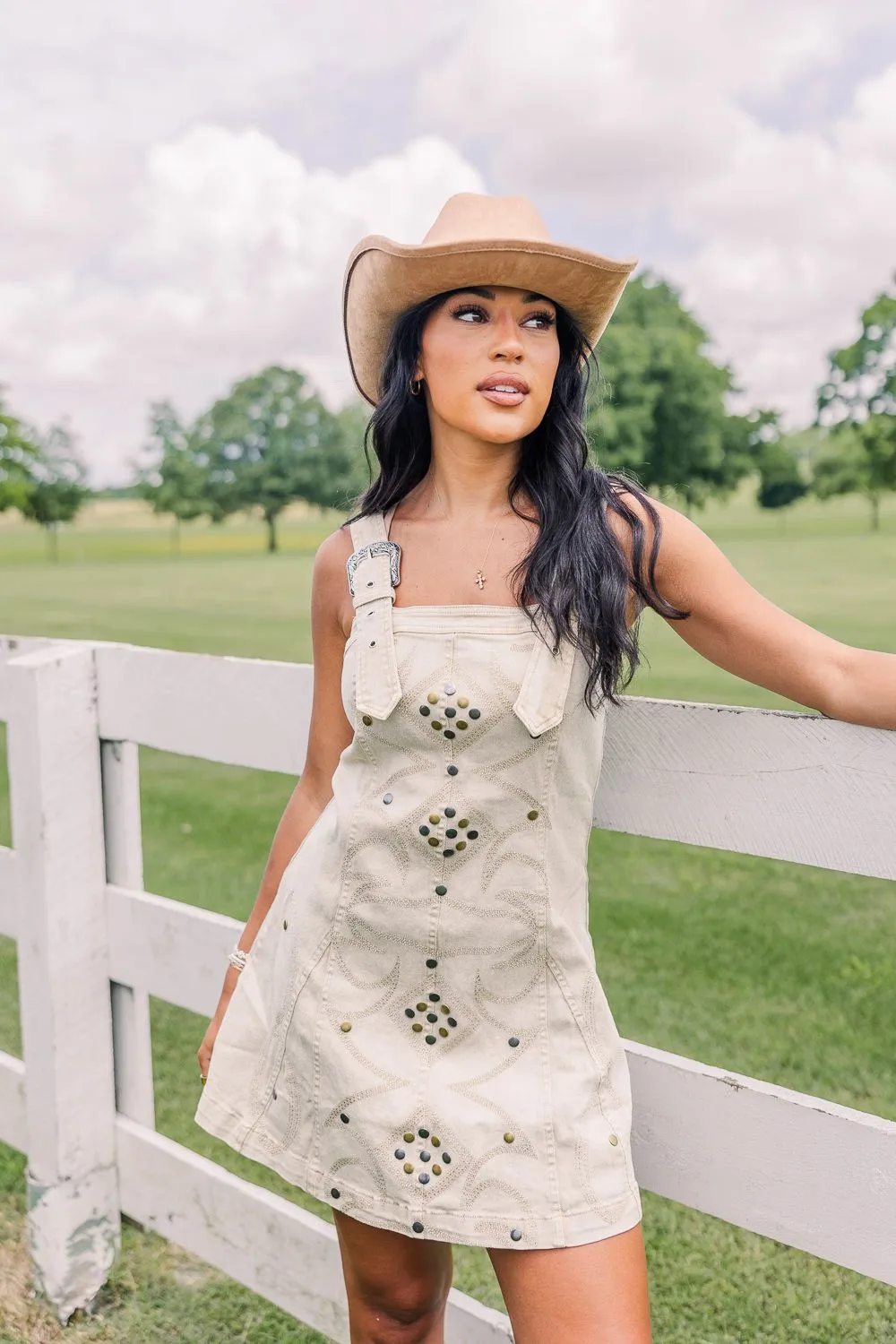 Stampede Buckle Dress -Sand Relaxed outdoor dress Travel Friendly