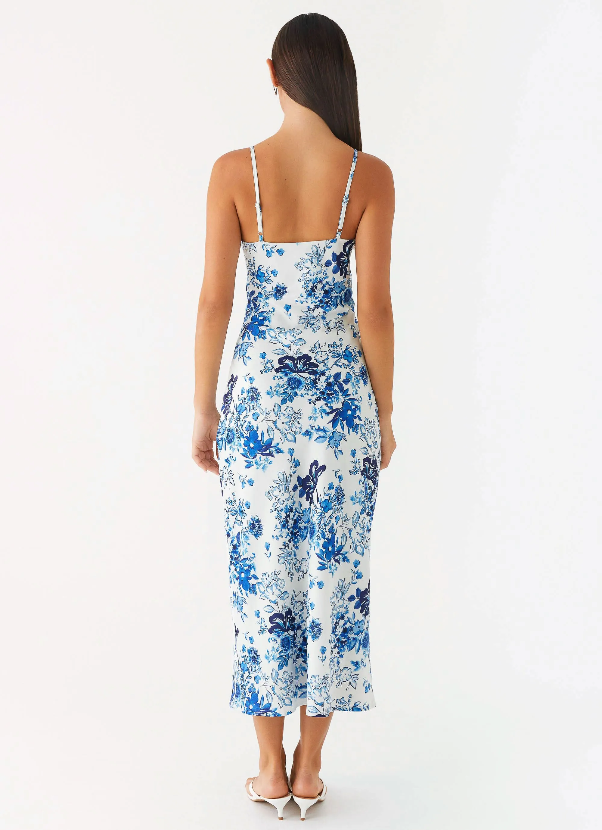 Take Chances Midi Dress - Serene Sky Floral spring fashion Air Layer