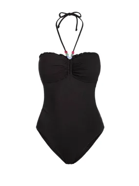 Anti Fade Dye Talia One Piece In Black Texture