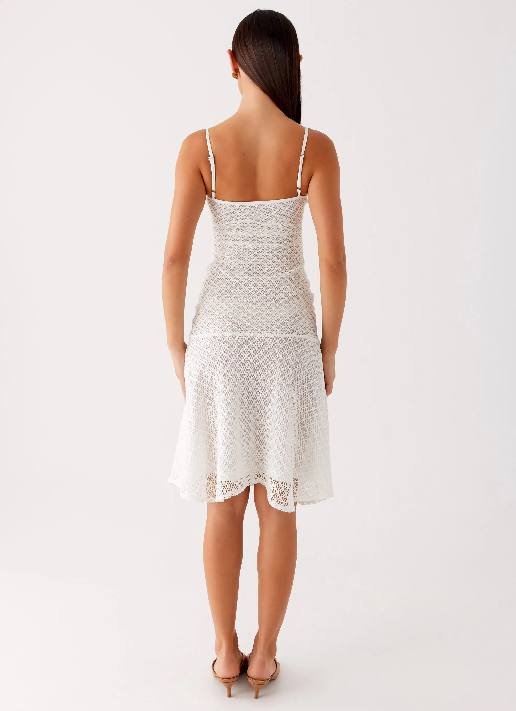 Tamar Midi Dress - White Effortless Wear Timeless Beauty