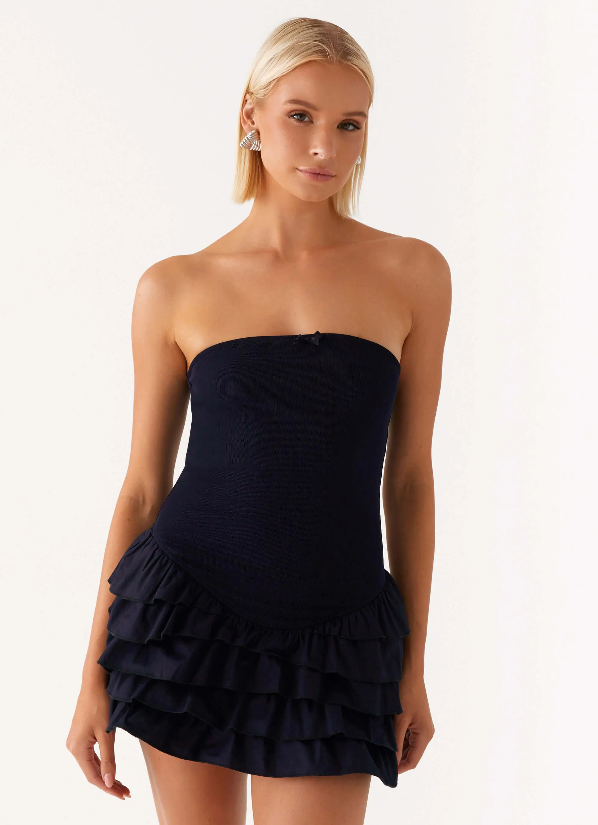 Tamay Mini Dress - Navy Daily Mood Tassel accents