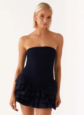 Tamay Mini Dress - Navy Daily Mood Tassel accents