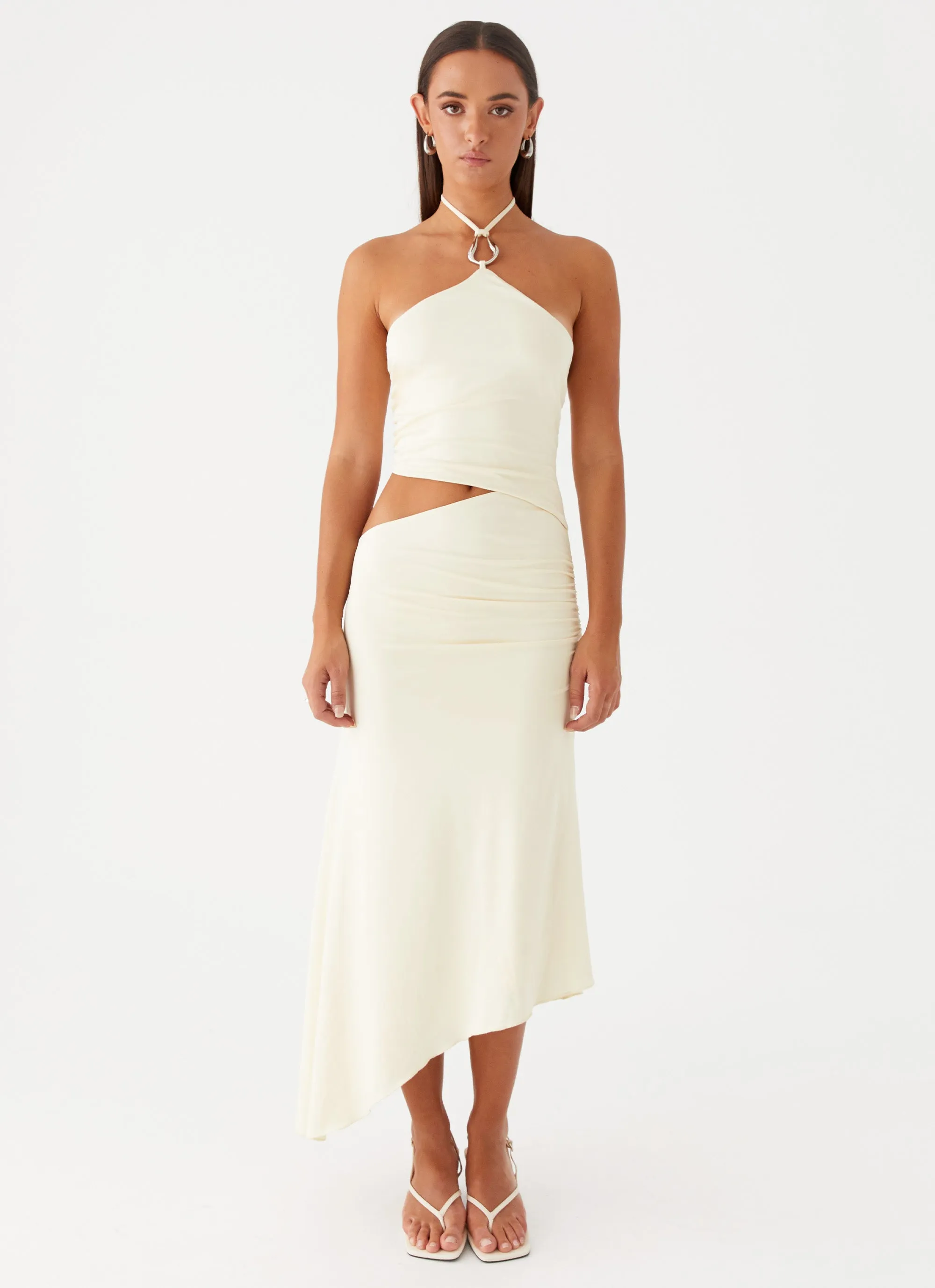 Tasha Maxi Dress - Lemon Everyday Ready Textured Look