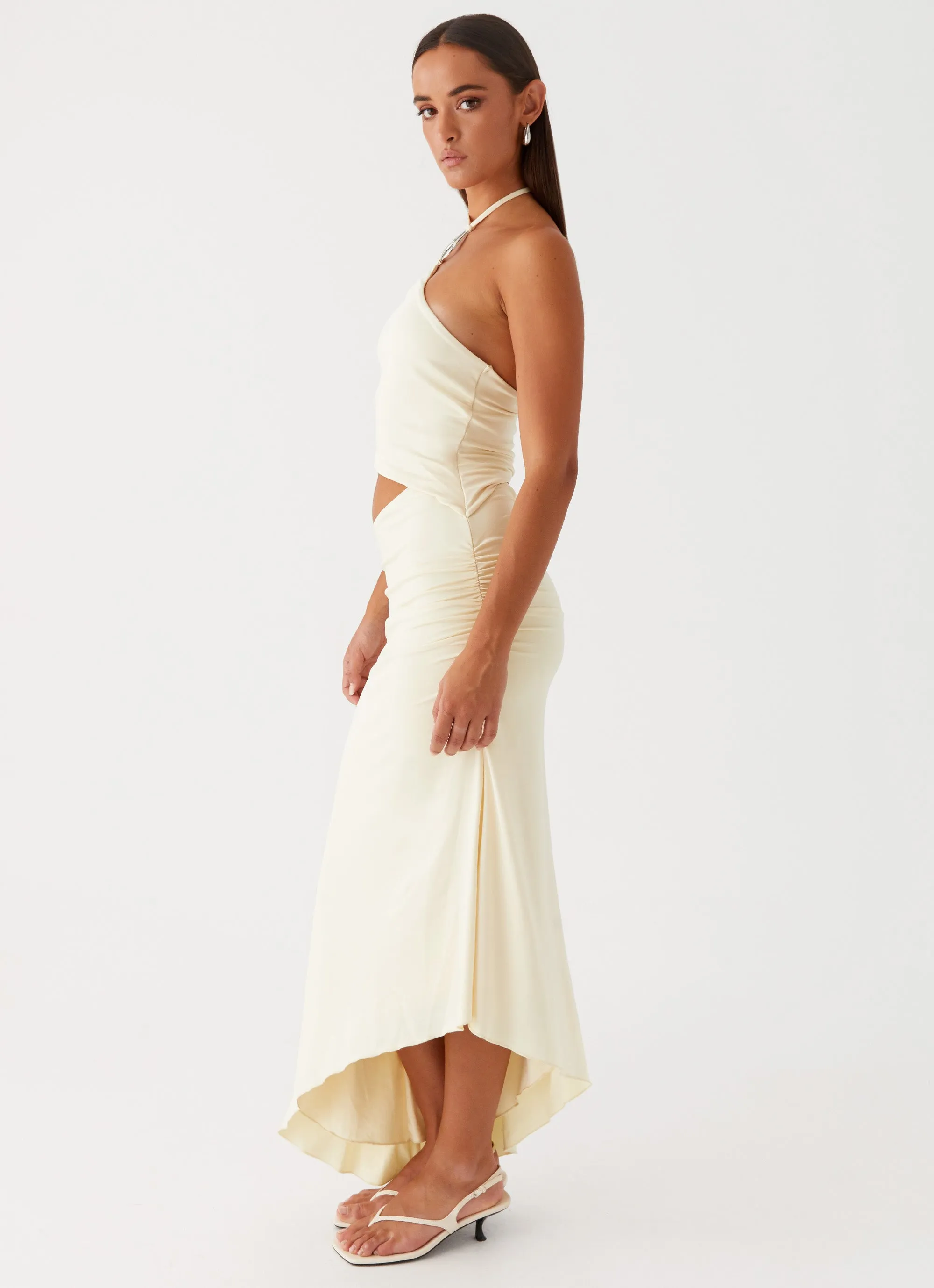Tasha Maxi Dress - Lemon Cool Motion Texture Feel