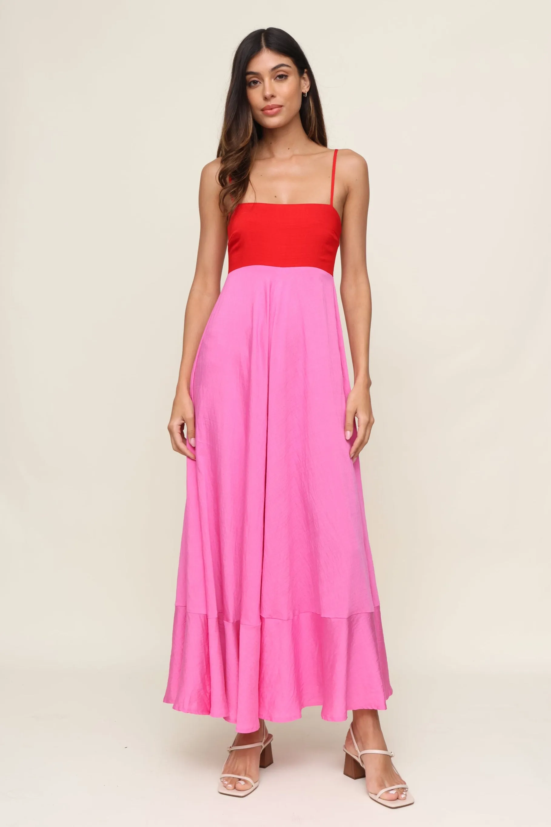 Tate Colorblock Maxi Dress Figure-Skimming