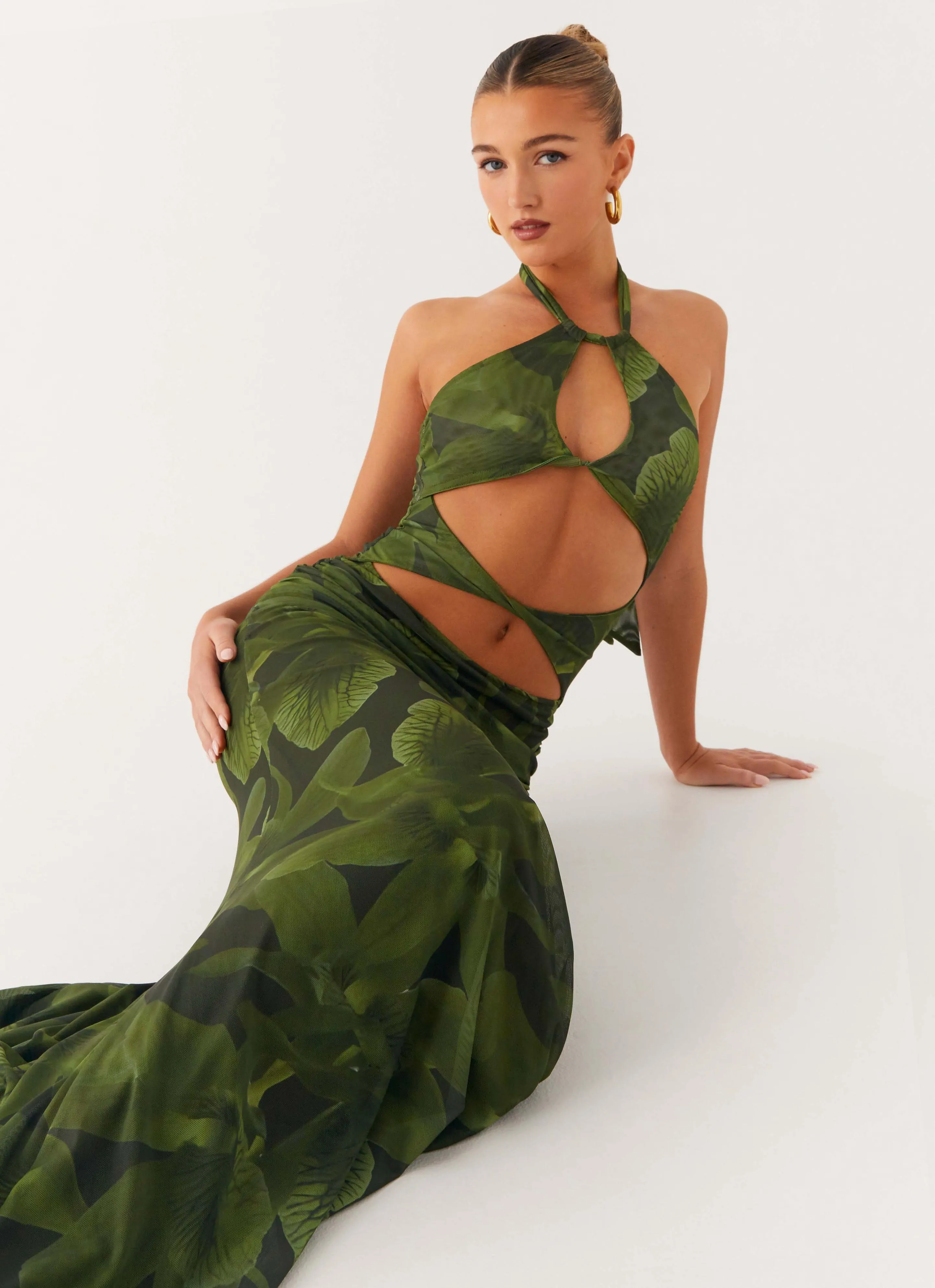 Tatyana Maxi Dress - Tropic Floral museum visit Wrap style