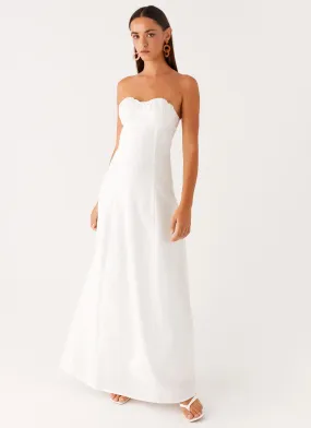 Tayla Linen Maxi Dress - White All Look