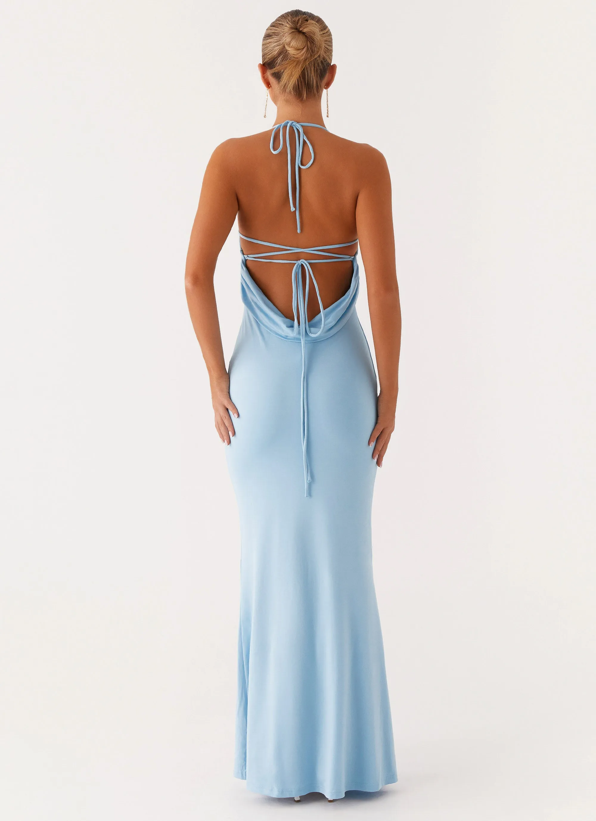 Talk About Us Maxi Dress - Blue Sharp Detail Luxe Look