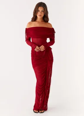 Teala Mesh Maxi Dress - Red Mood Casual