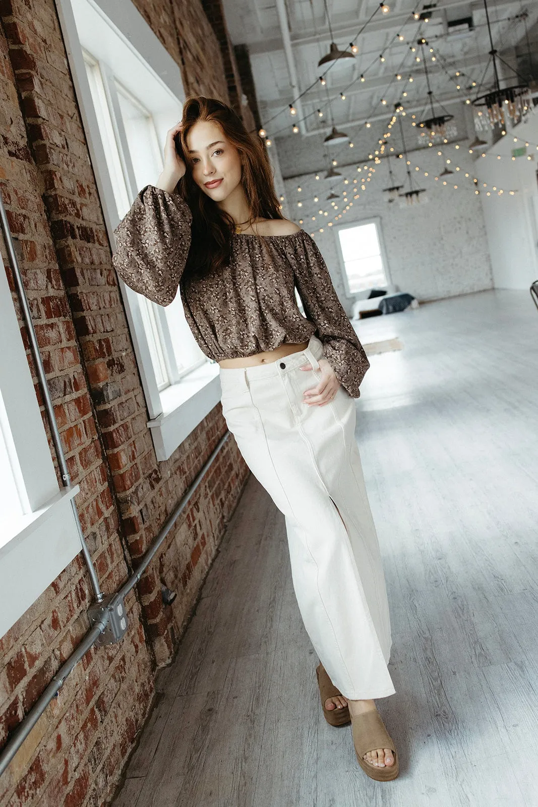 SeamFreeShoulder Desert Air Balloon Sleeve Top