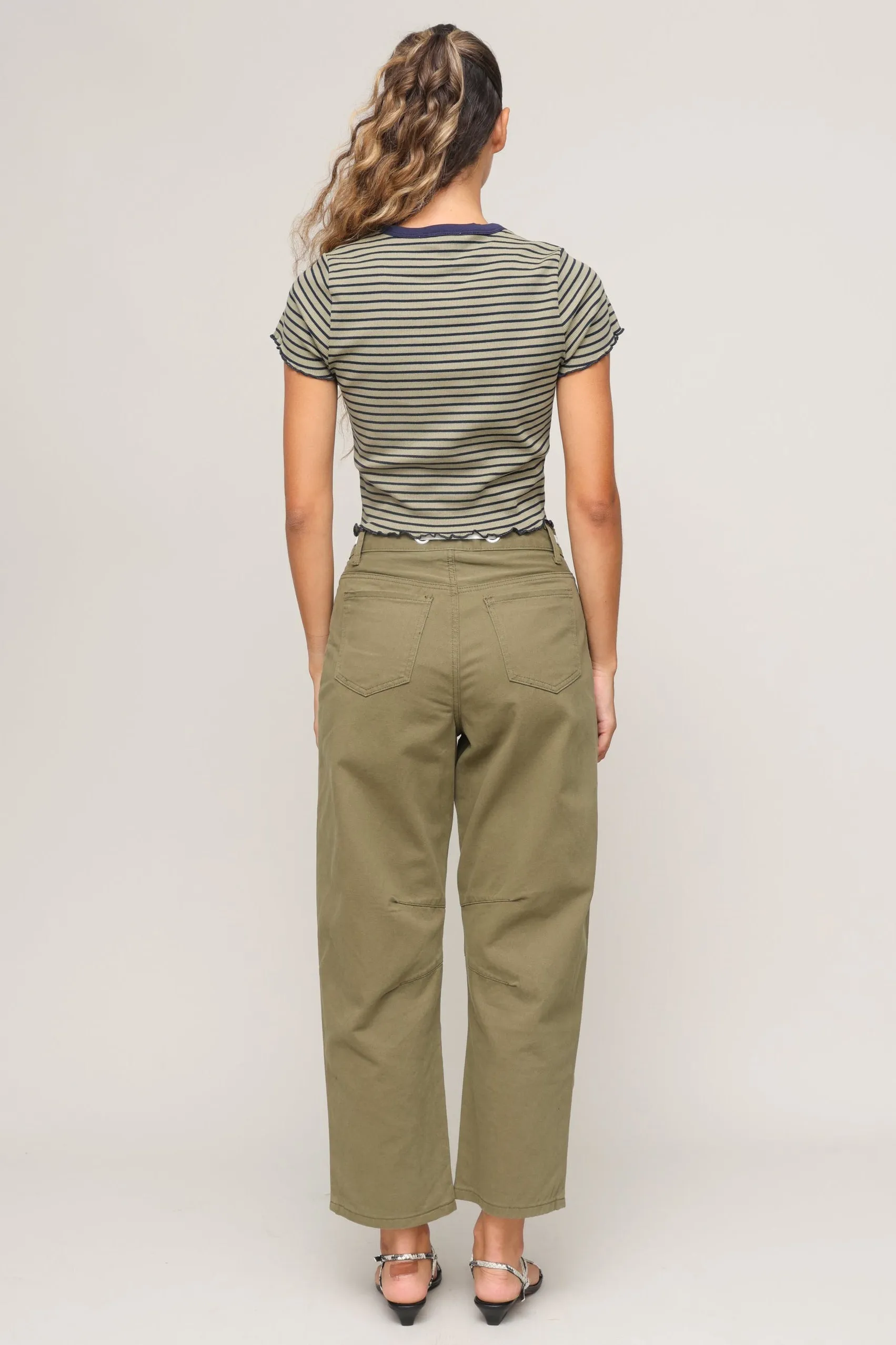 Short Sleeve Striped T Shirt ReflectiveTrim