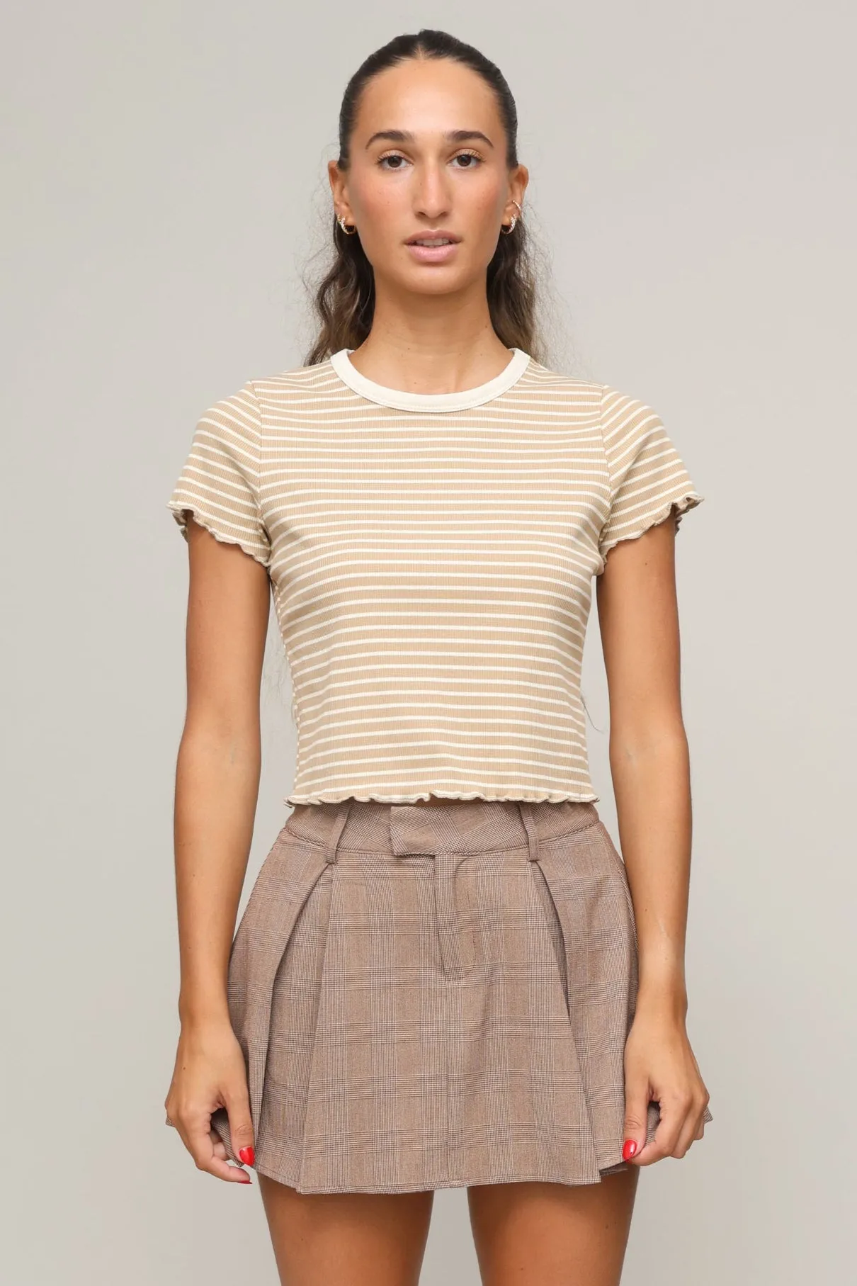 Short Sleeve Striped T Shirt BreathableBackVents