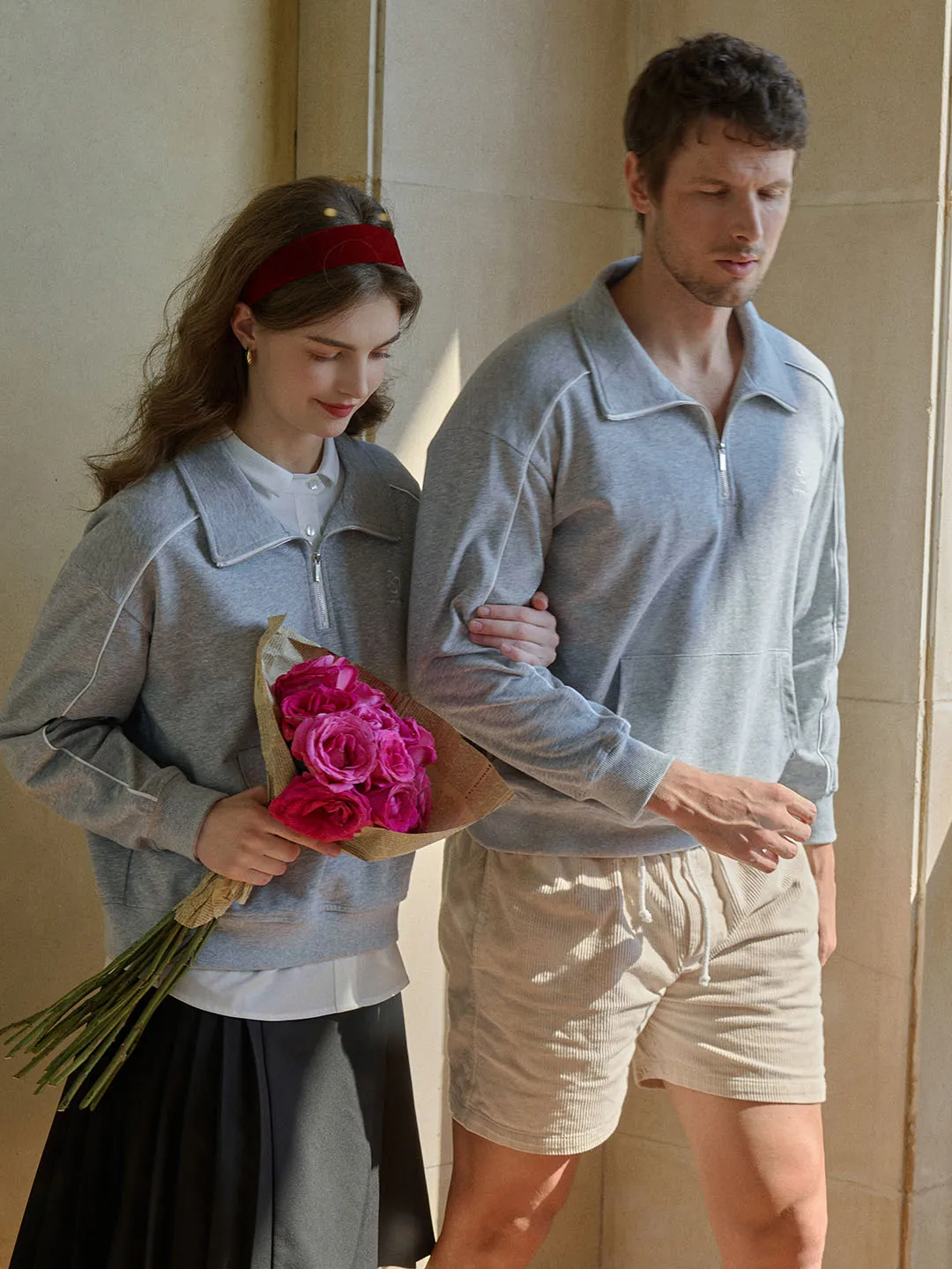 Kamila Exclusive Logo Embroidered Lapel Sweatshirt CollapsibleFrame