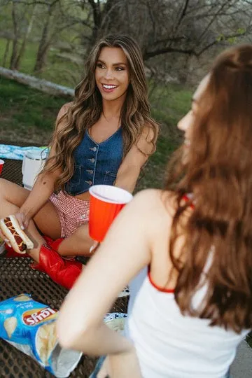 Western Dreams Denim Vest Biodegradable Fiber Contoured Side Panels