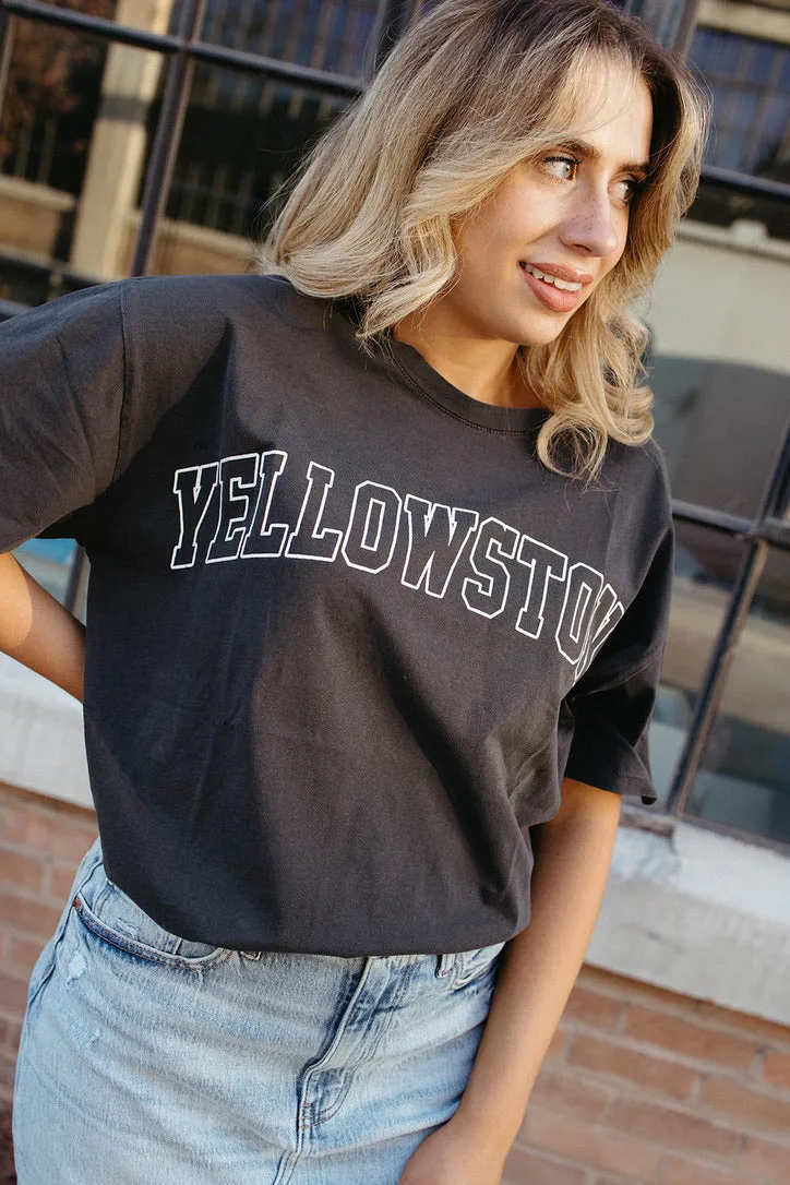 Roaming Yellowstone Block Tee Trendy Shirt TaglessComfort