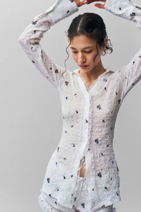 MoistureControl Neutral Tone Stitching Claudina Top