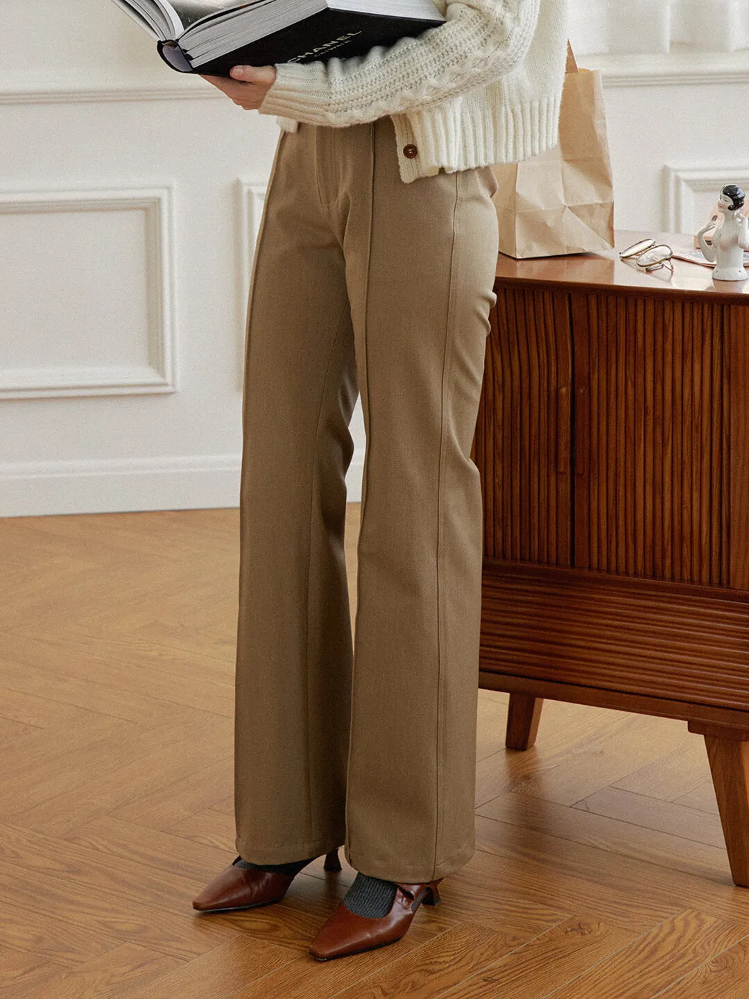 Classic Comfort Teresa Khaki Flared Trousers