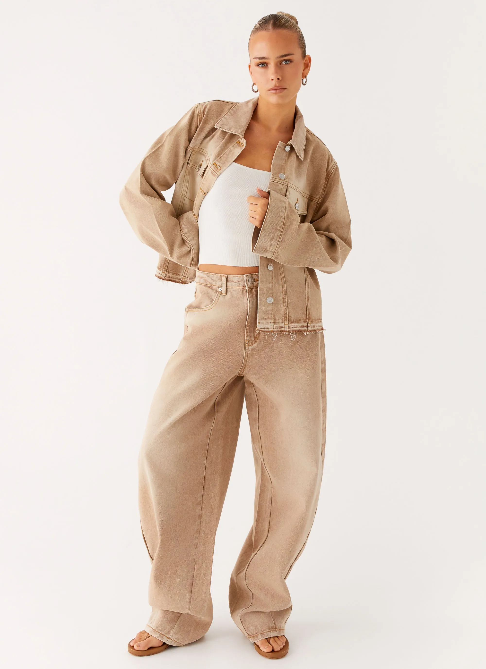 Chill Comfort Khalil Baggy Jeans - Tan