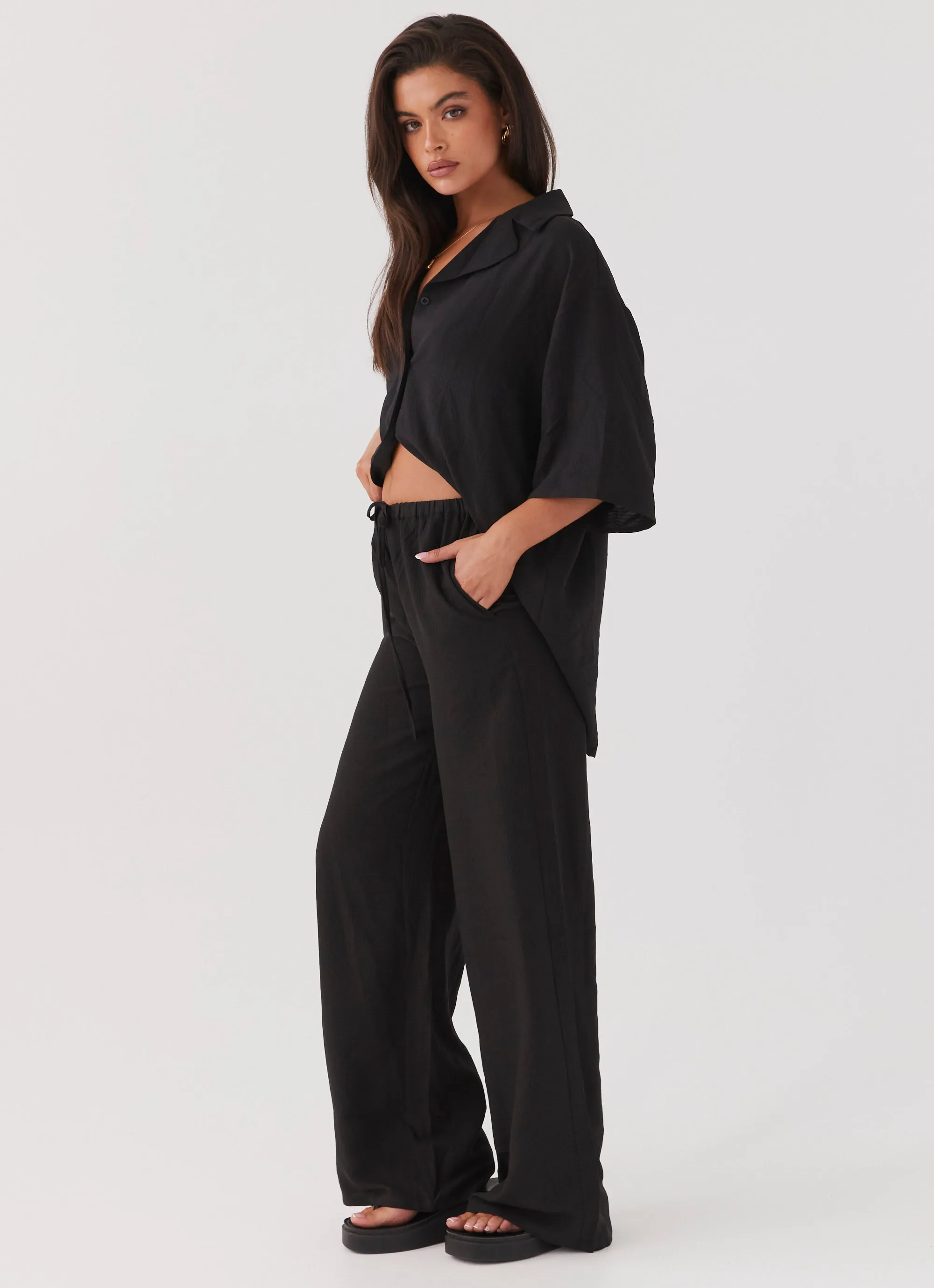 Flexible Gusset Design The Good Days Pants - Black