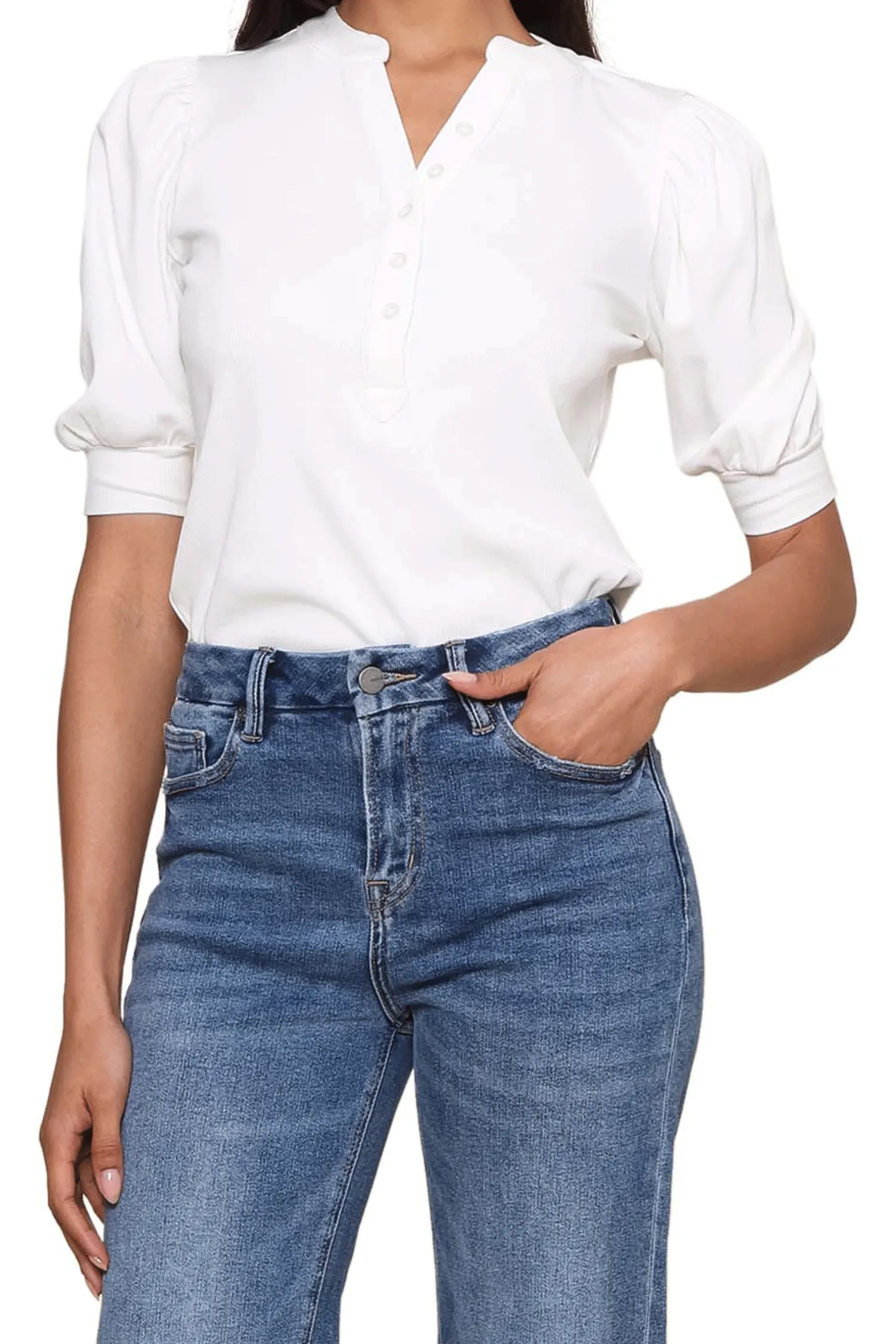 The Jill Ribbed Top Ventilated Mesh Panels Active Tee