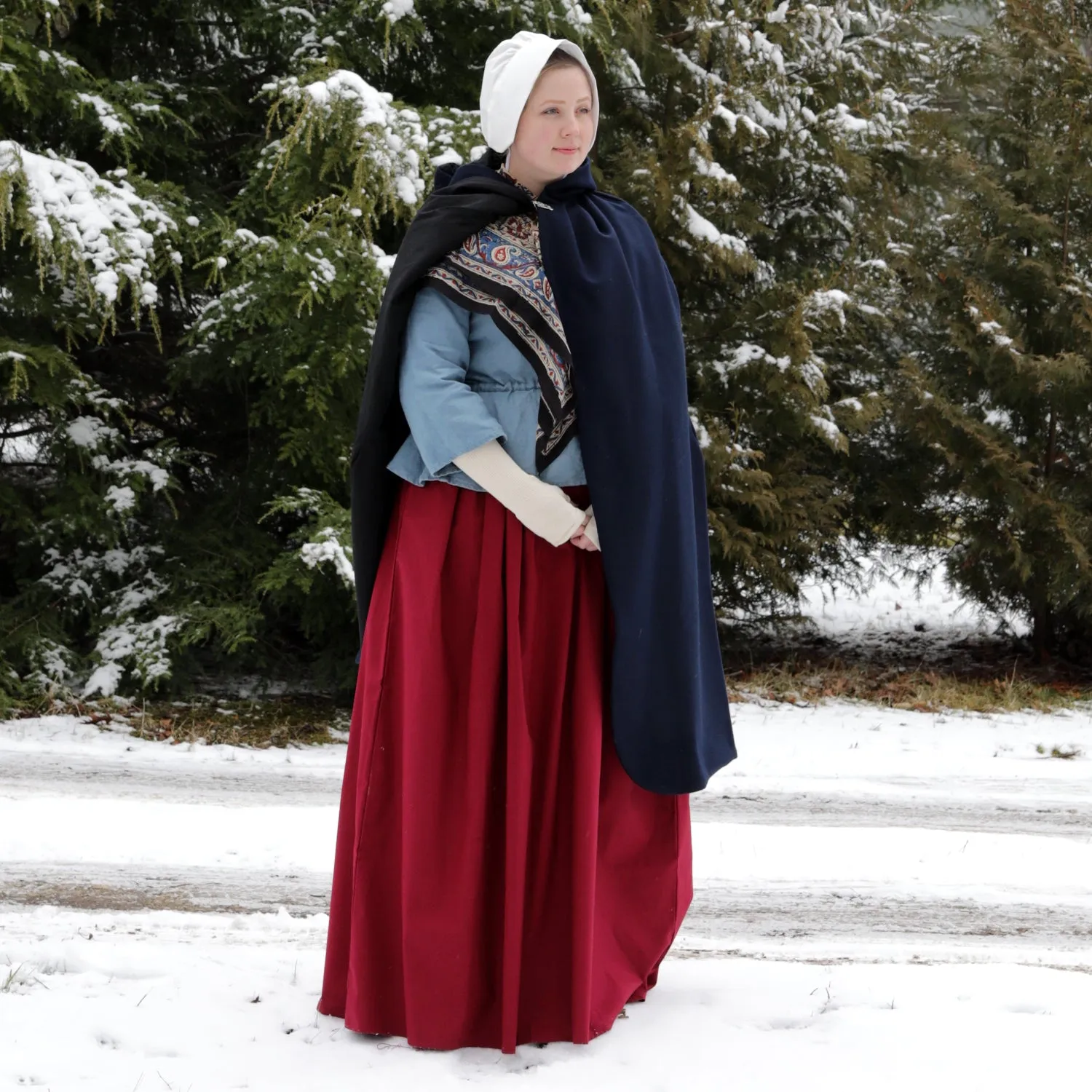 Drawstring Skirt - Plain Polka Dot