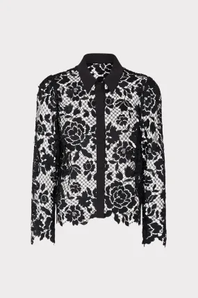 Slim Silhouette Easy Care Material June Rose Mosaic Blouse