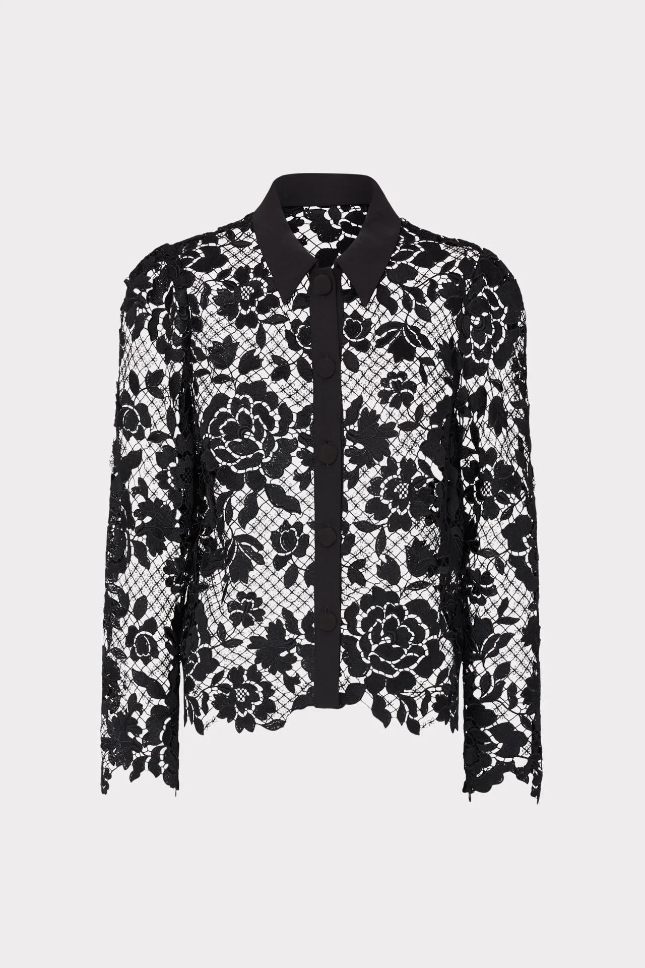 Slim Silhouette Easy Care Material June Rose Mosaic Blouse