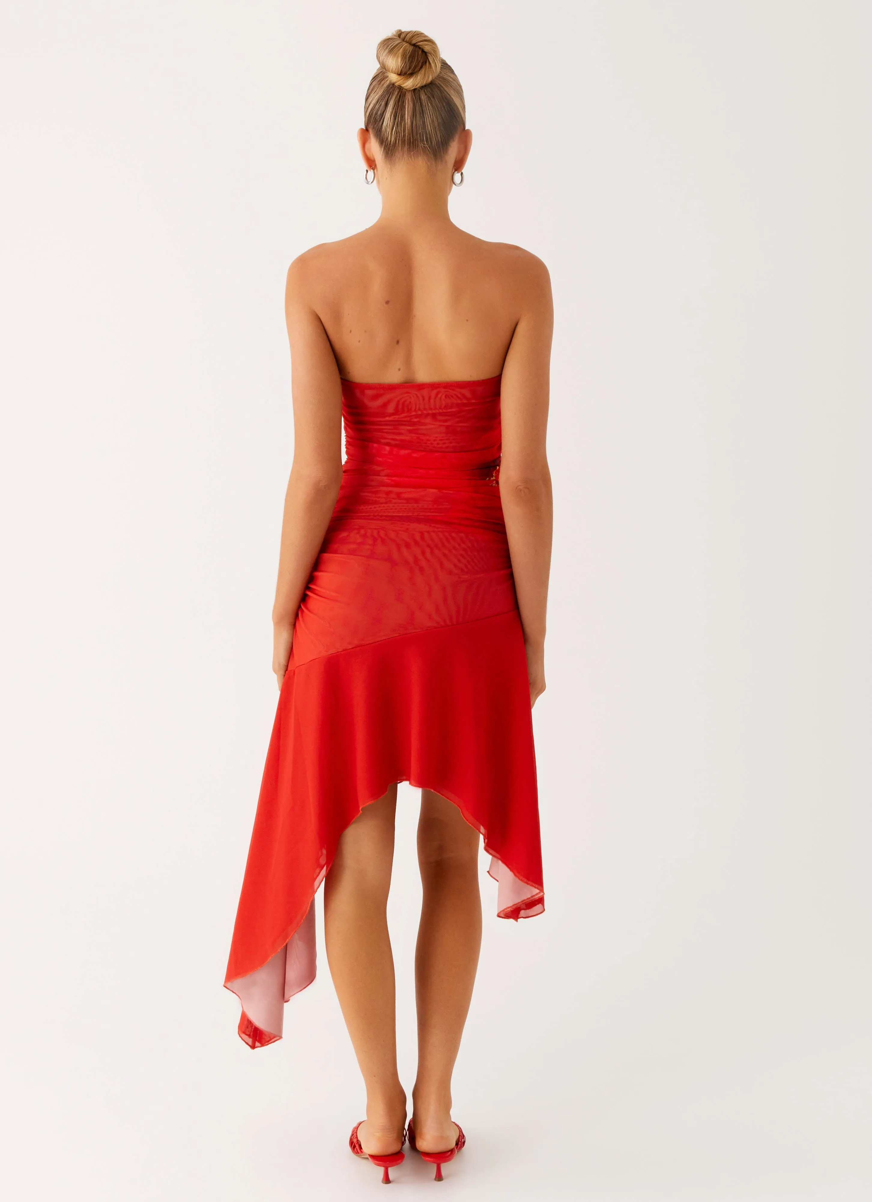 Smooth Texture Think About It Midi Dress - Fire Red